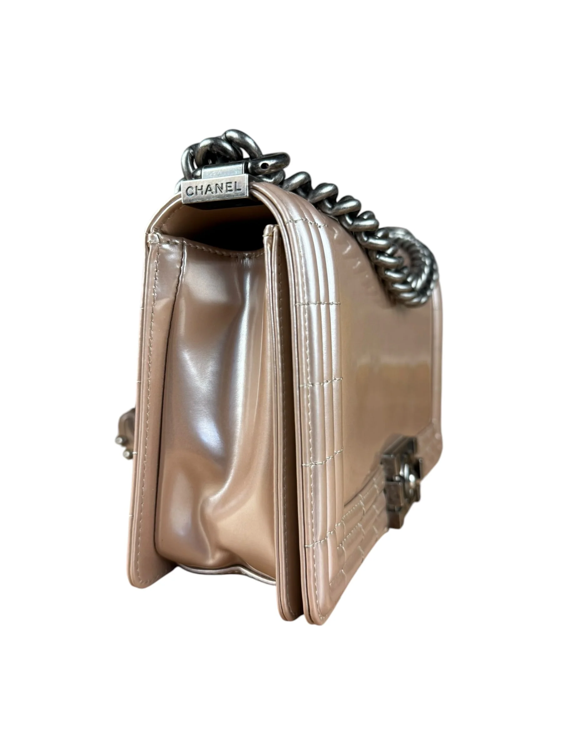 Chanel Pink Glazed Calfskin M Boy Bag 2012 - Image 7