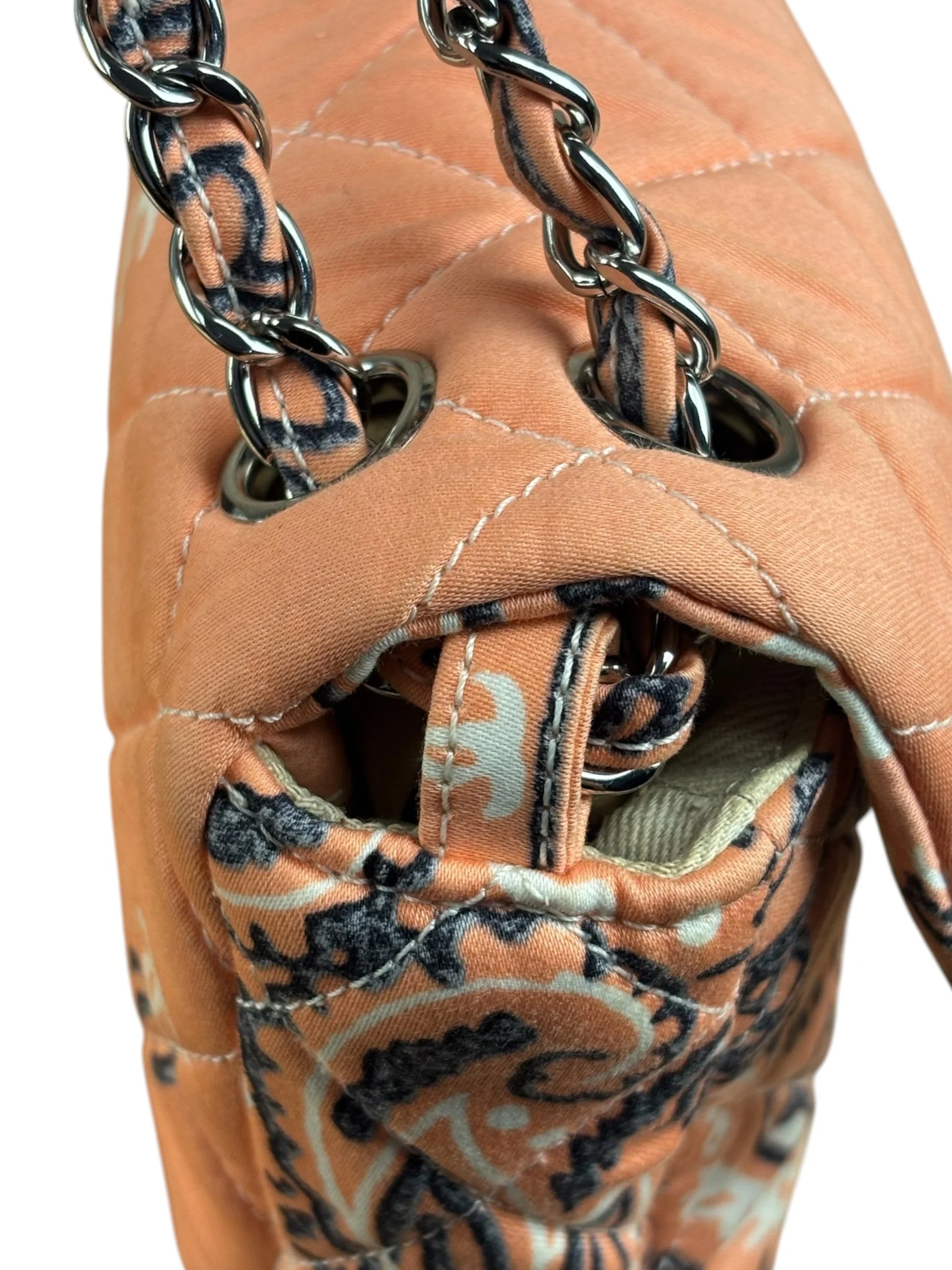 Chanel Pink Paisley Bandana Print Flap Bag - Image 4