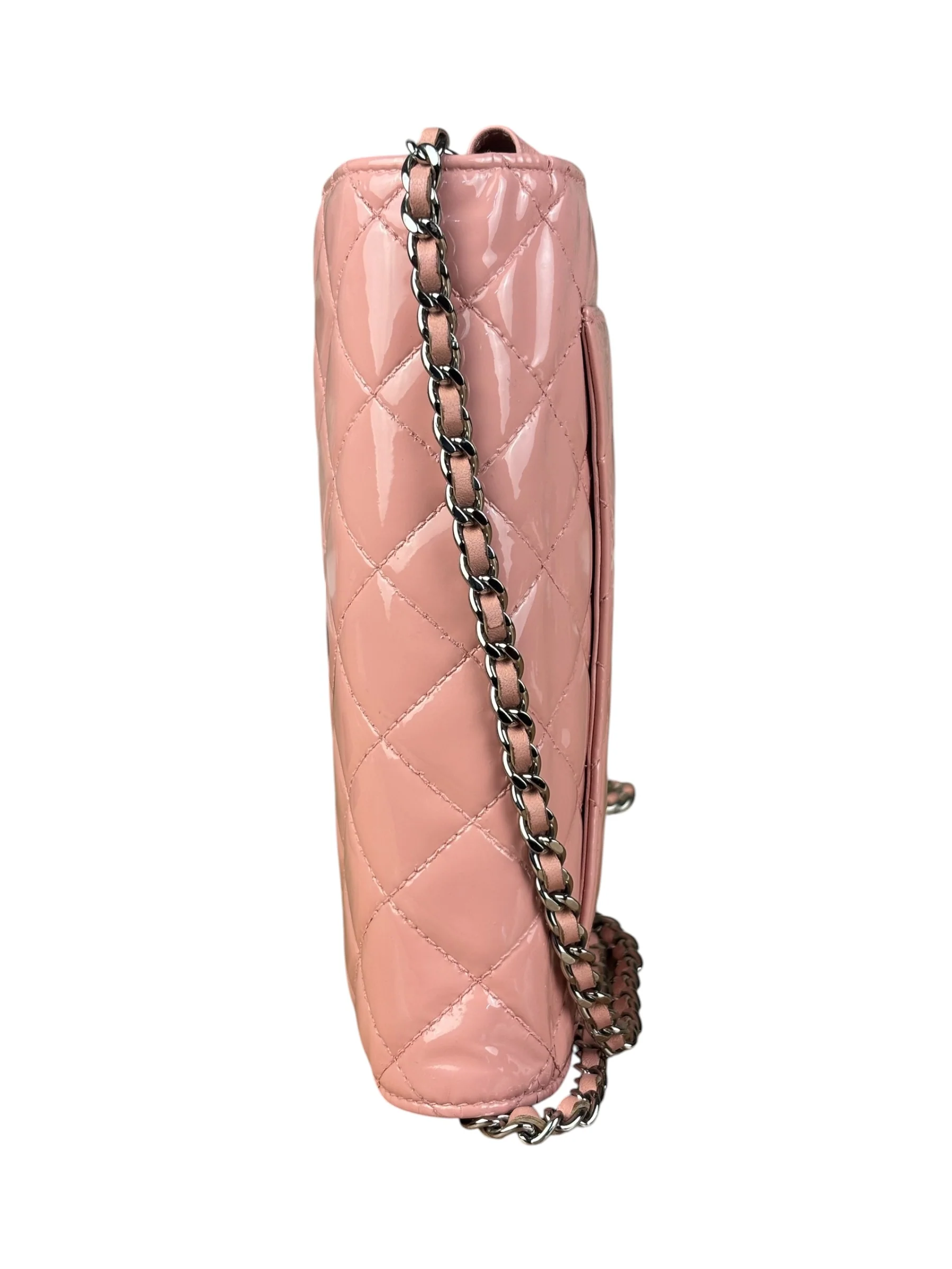 Chanel Pink Patent Quilted Wallet on Chain Bag 2012 - Image 3
