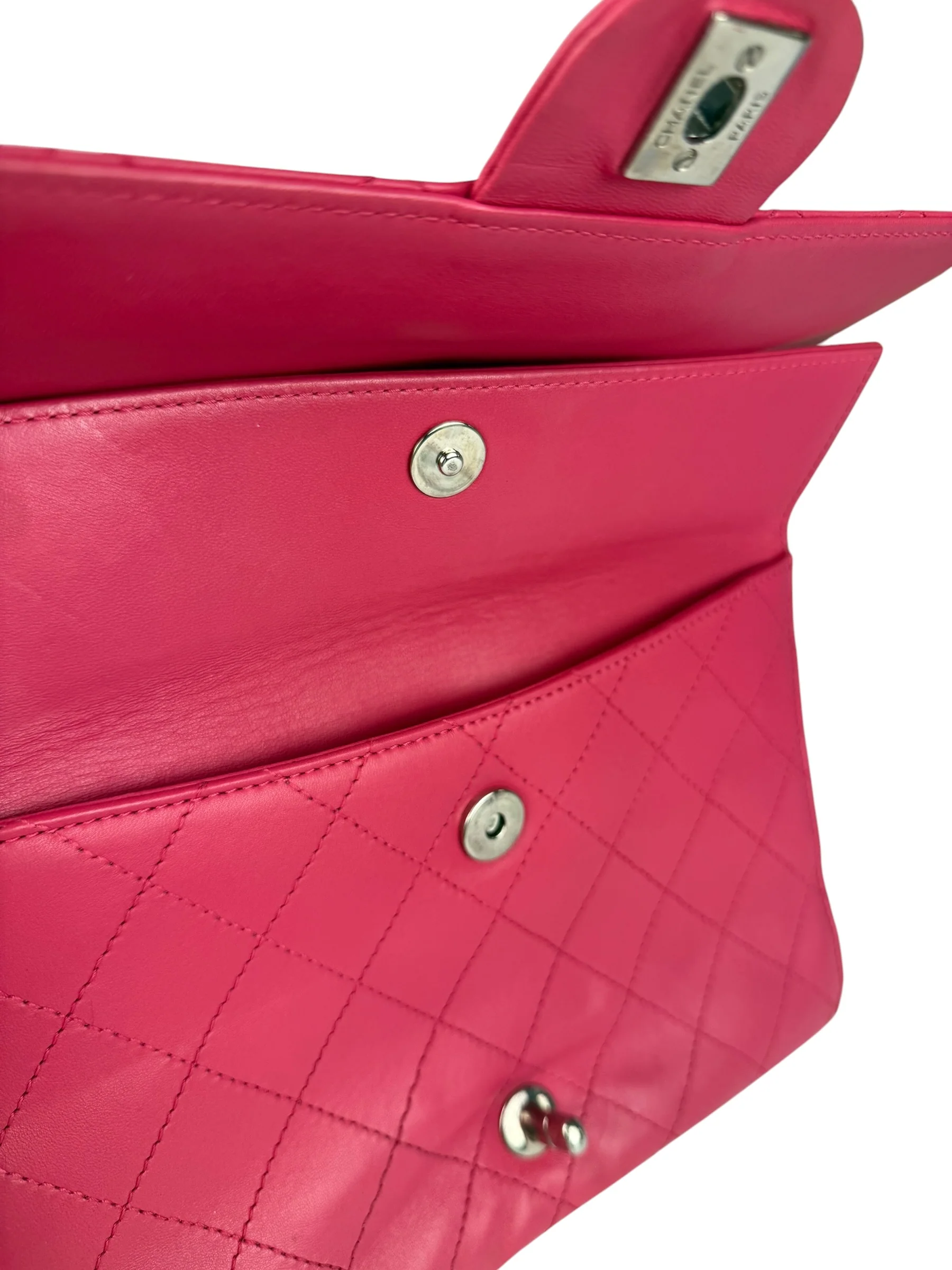 Chanel Pink Quilted Leather Accordion Flap Bag 2014 - Image 16