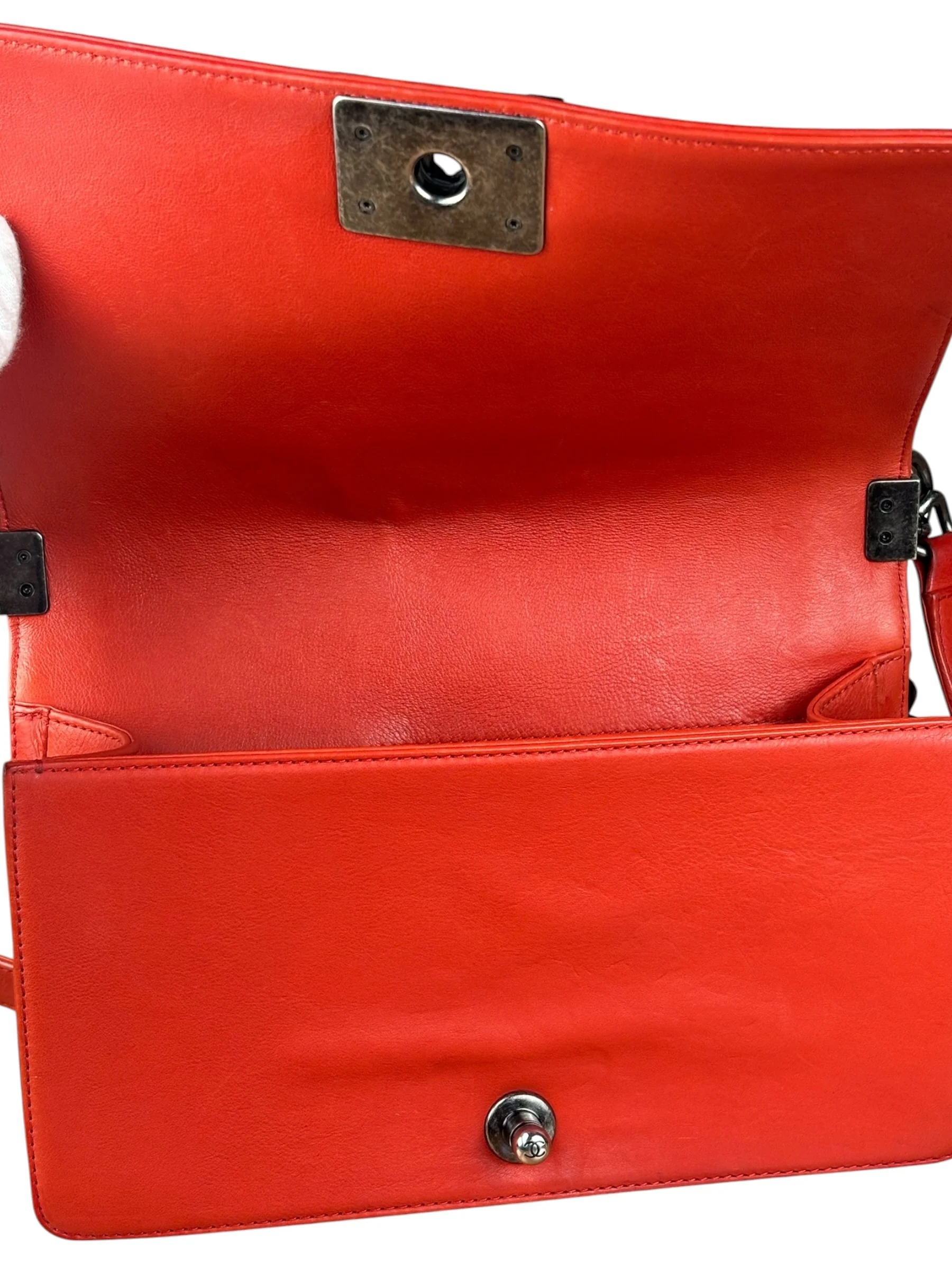 Chanel Red Quilted Double Stitch Boy Bag 2014 - Image 6