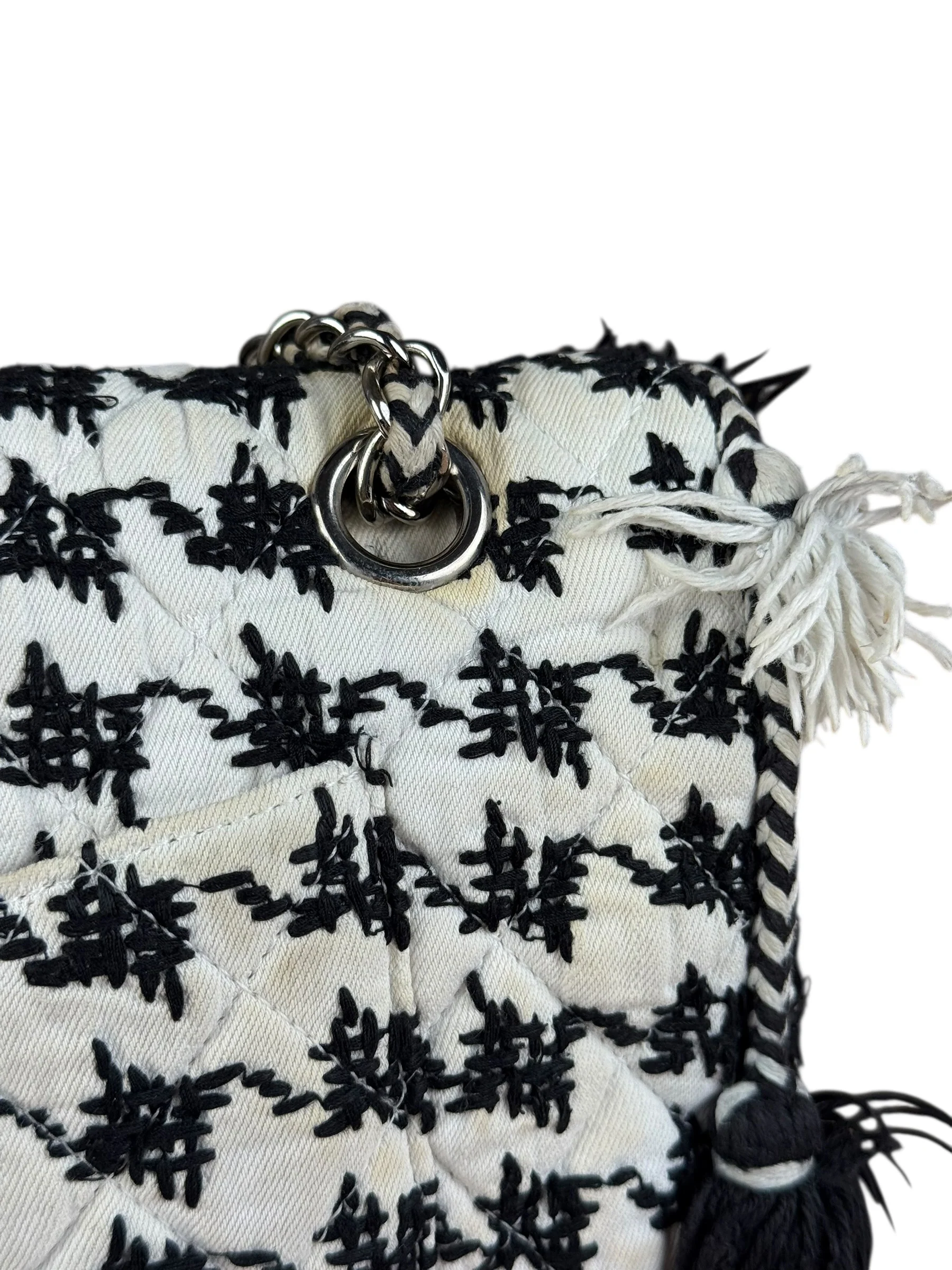 Chanel Tweed Woven Medium Classic Double Flap Bag 2014 - Image 12