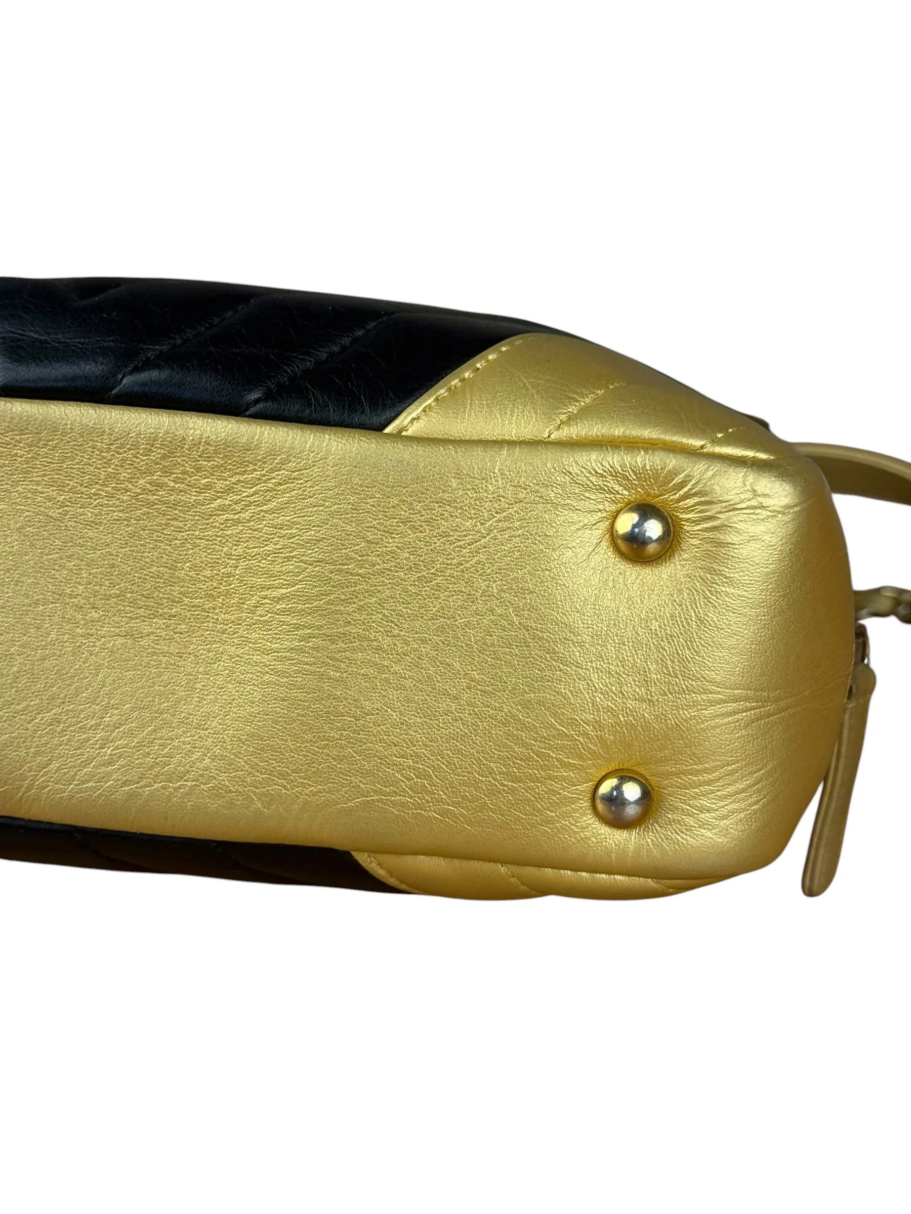 Chanel V Stitch Chevron Leather Black/Gold Chain Shoulder Bag 2014 - Image 9