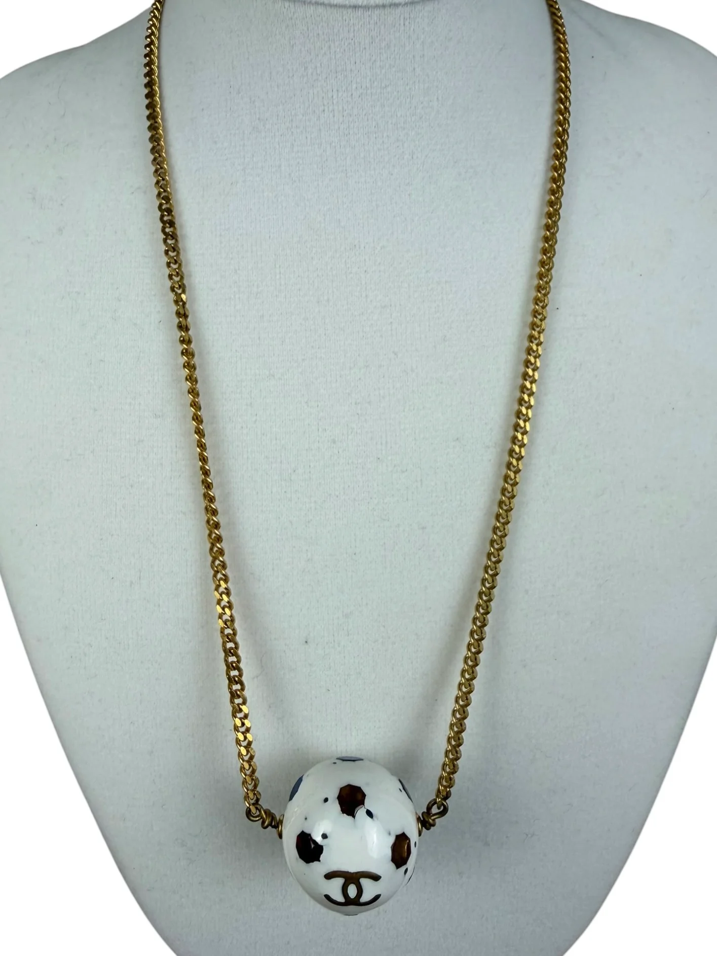 Chanel Vintage Spring Collections Soccer Ball Rhinestone Charm Necklace 04S 2004 - Image 5