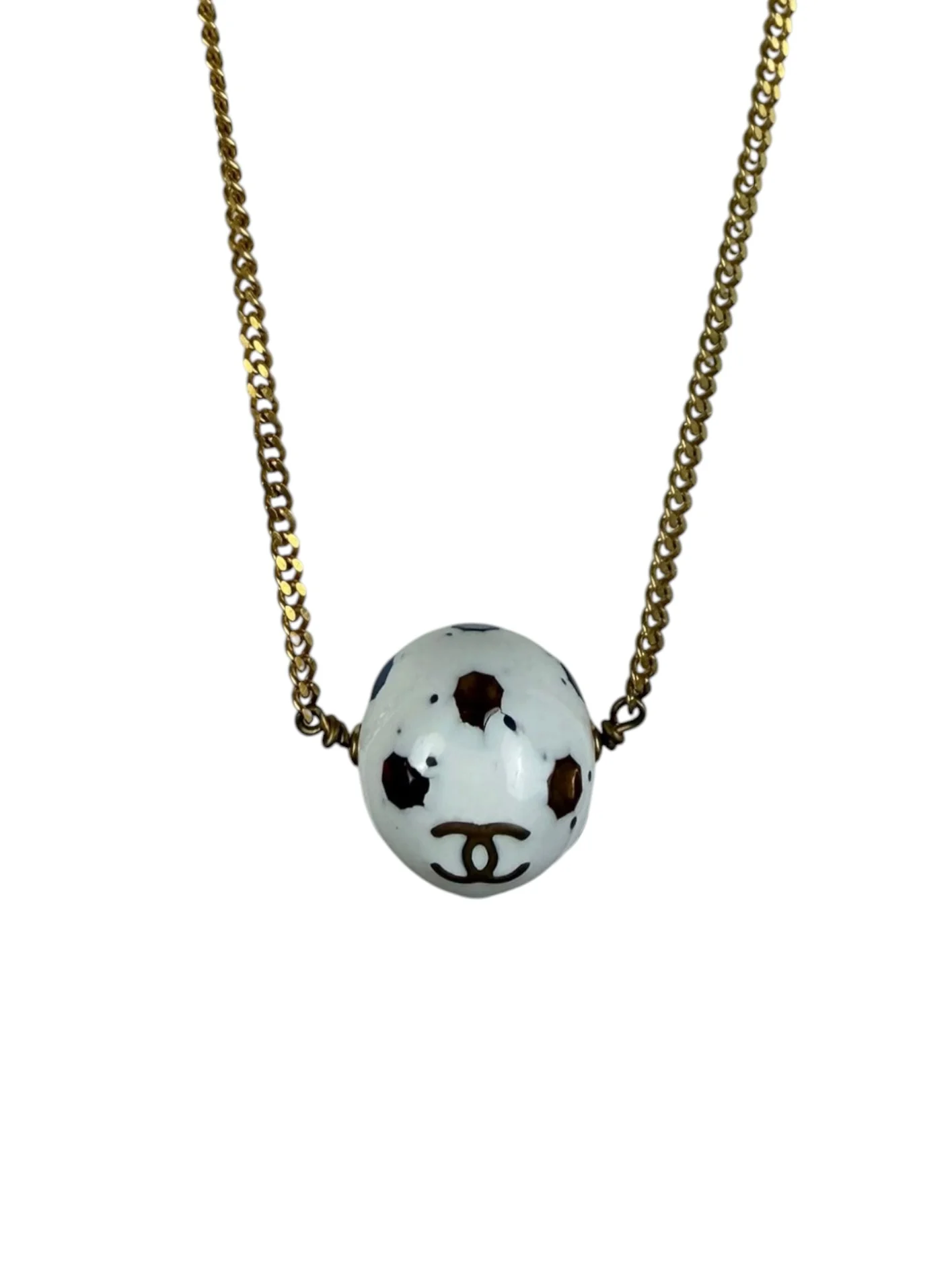 Chanel Vintage Spring Collections Soccer Ball Rhinestone Charm Necklace 04S 2004 - Image 6