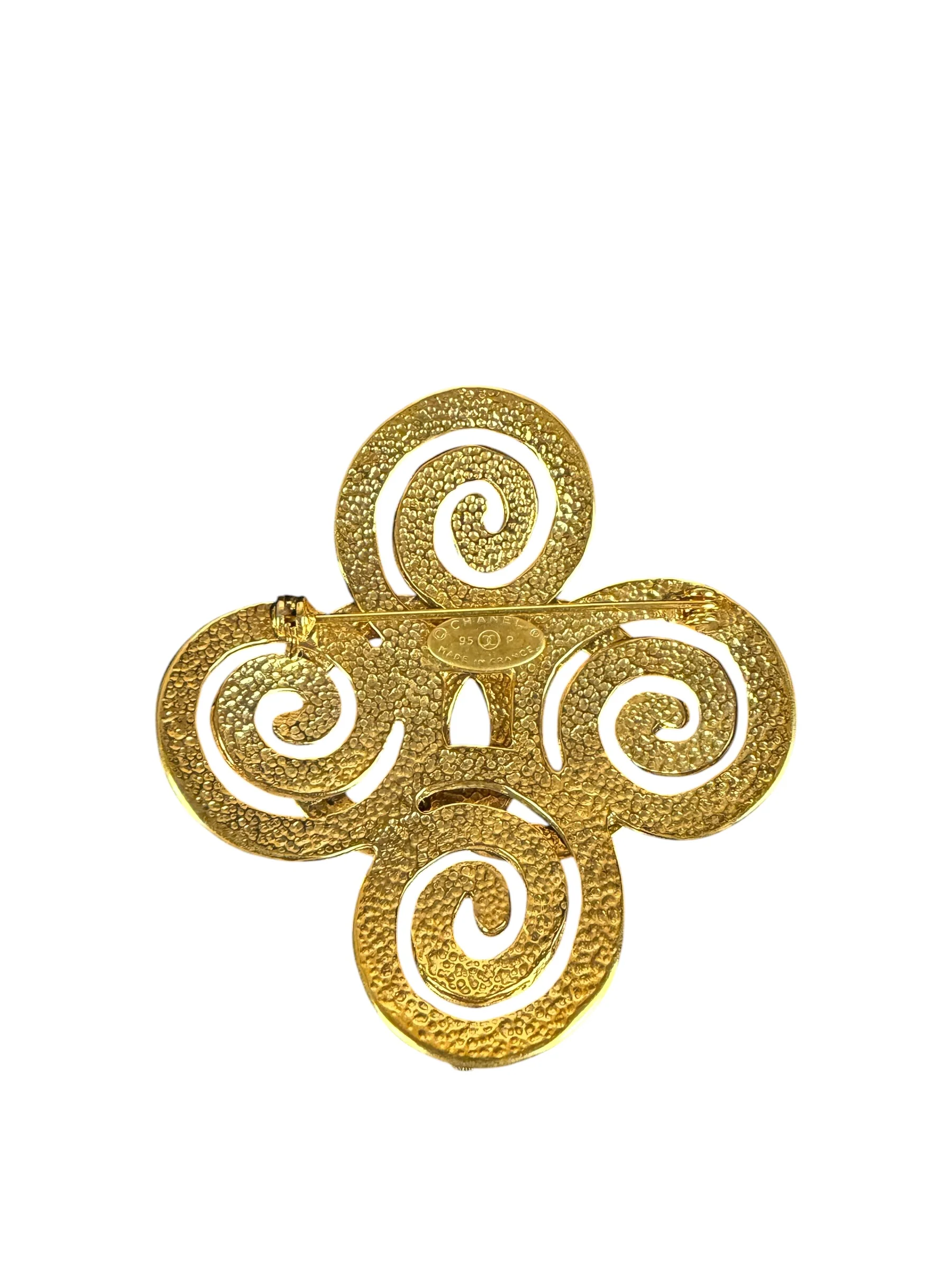 Chanel Vintage Spring Swirl/Sprial Cross Cc Brooch 95P 1995 - Image 5