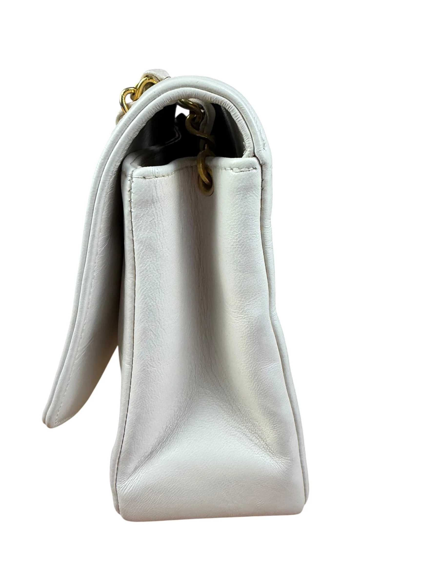 Chanel Vintage White Leather Diana Flap Shoulder Bag 1989 - Image 5
