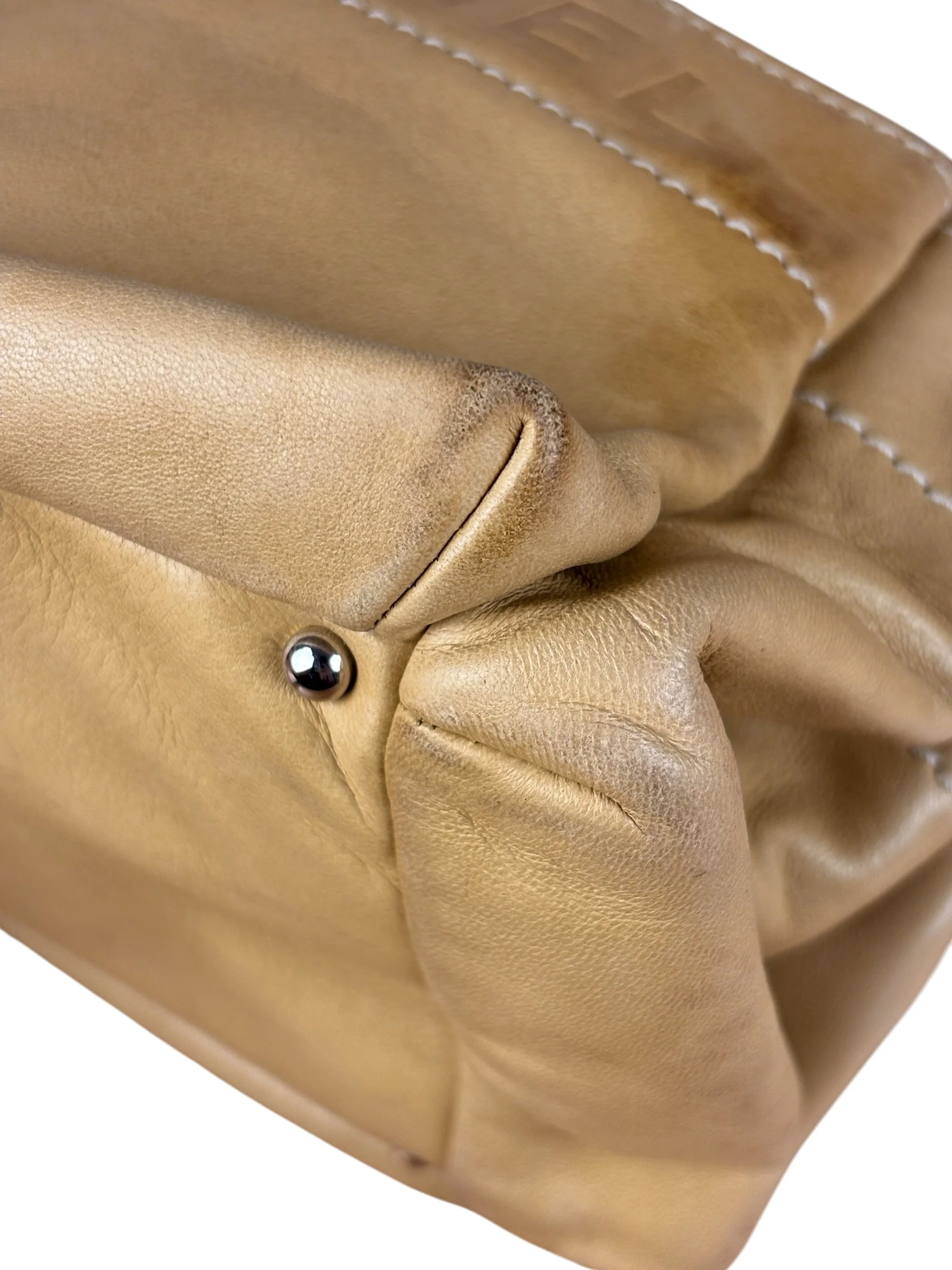 Chanel Warm Beige Leather LAX Accordion Shoulder Bag 2003 - Image 5