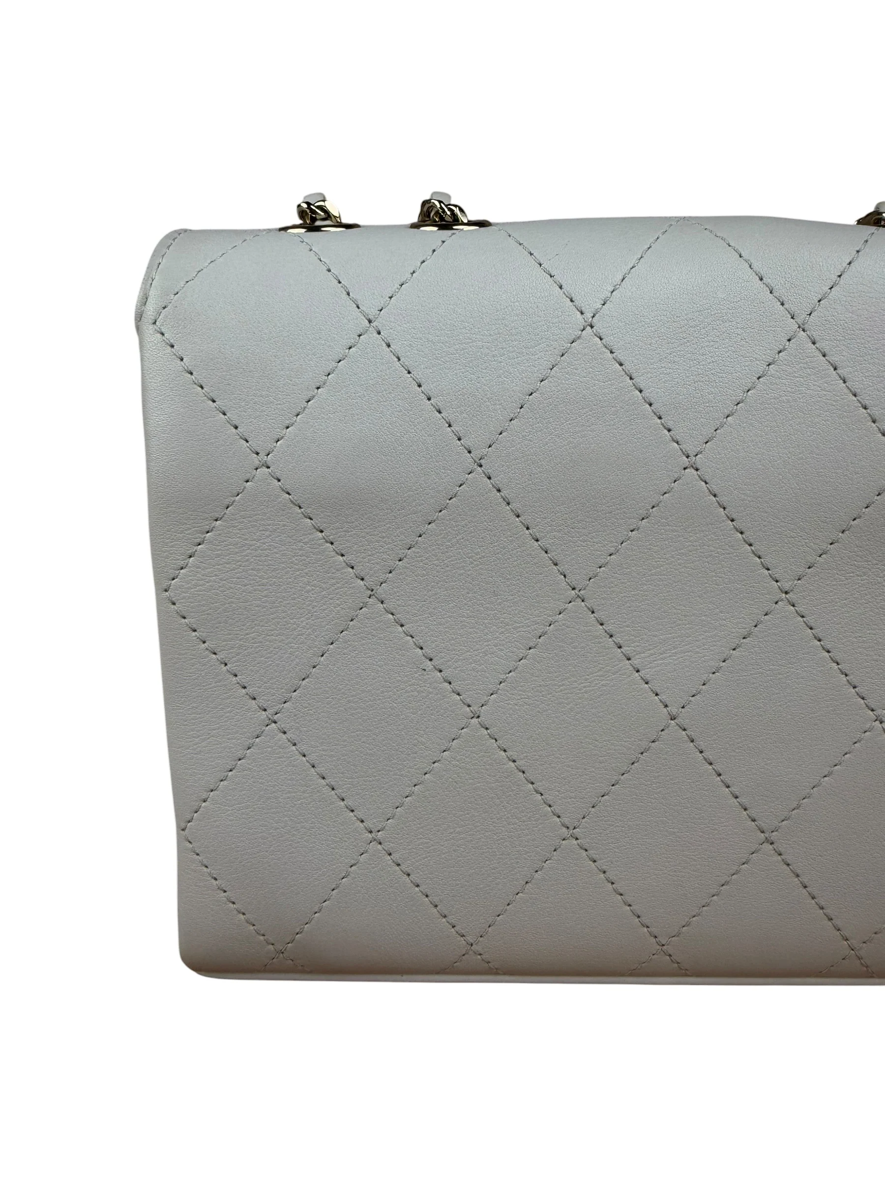 Chanel White Leather Mini Shoulder Bag 1992 - Image 10