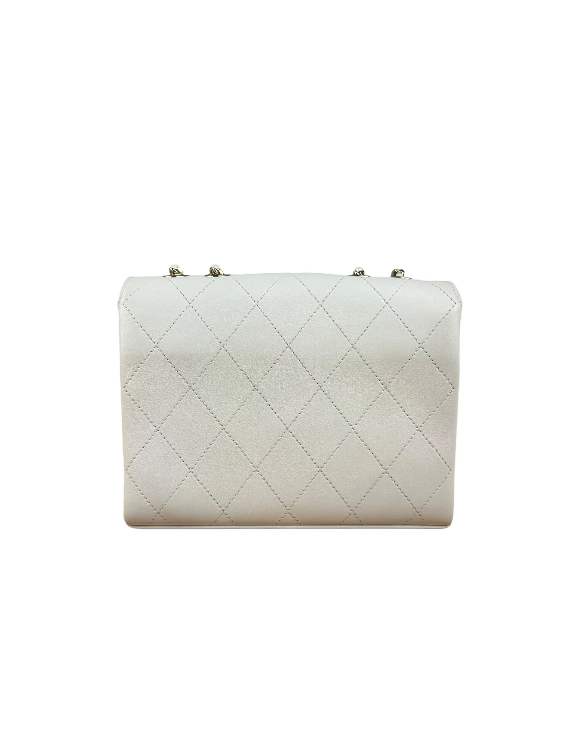 Chanel White Leather Mini Shoulder Bag 1992 - Image 9