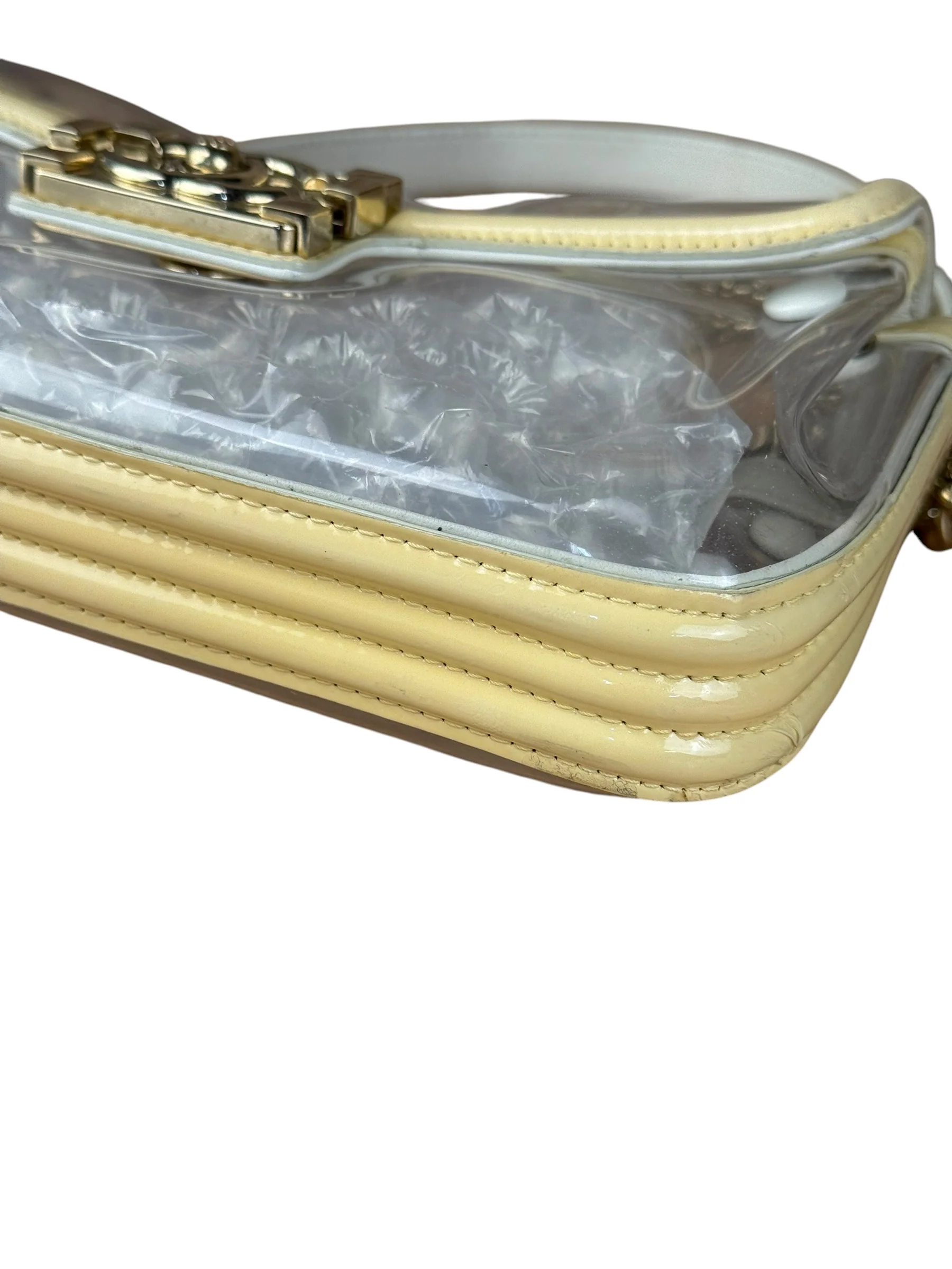 Chanel Yellow Clear PVC Classic Chain Flap Bag 2012 - Image 17
