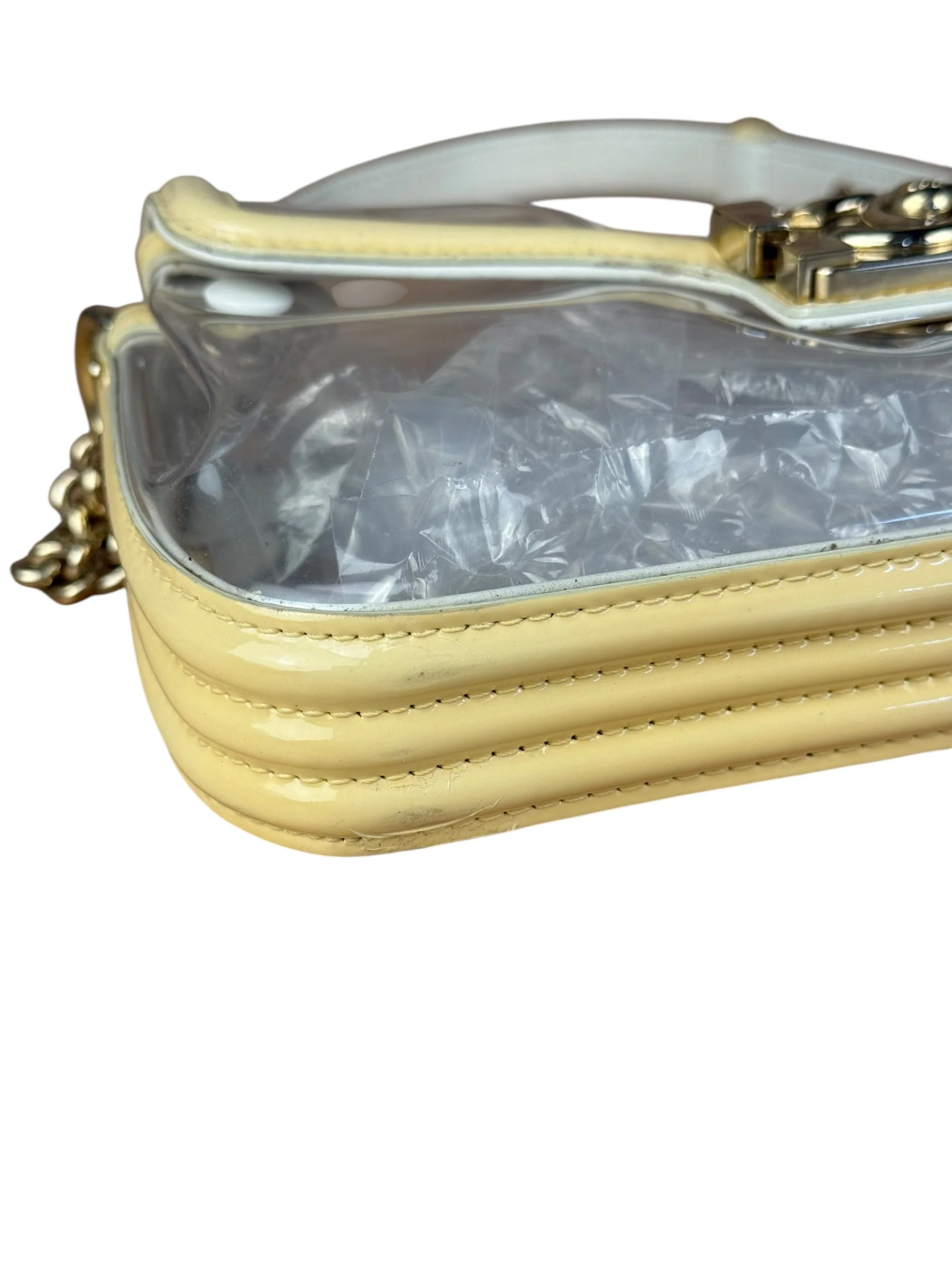 Chanel Yellow Clear PVC Classic Chain Flap Bag 2012 - Image 18
