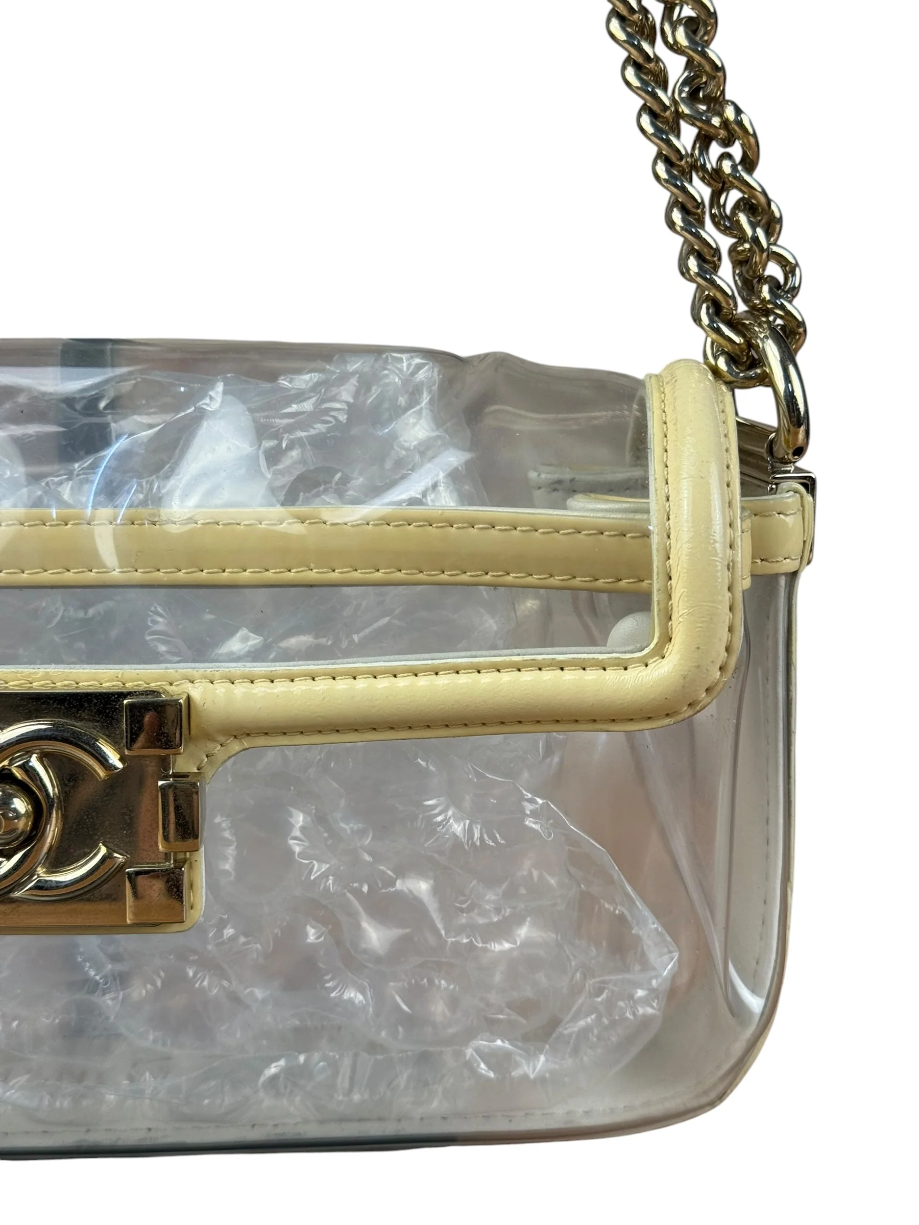 Chanel Yellow Clear PVC Classic Chain Flap Bag 2012 - Image 3