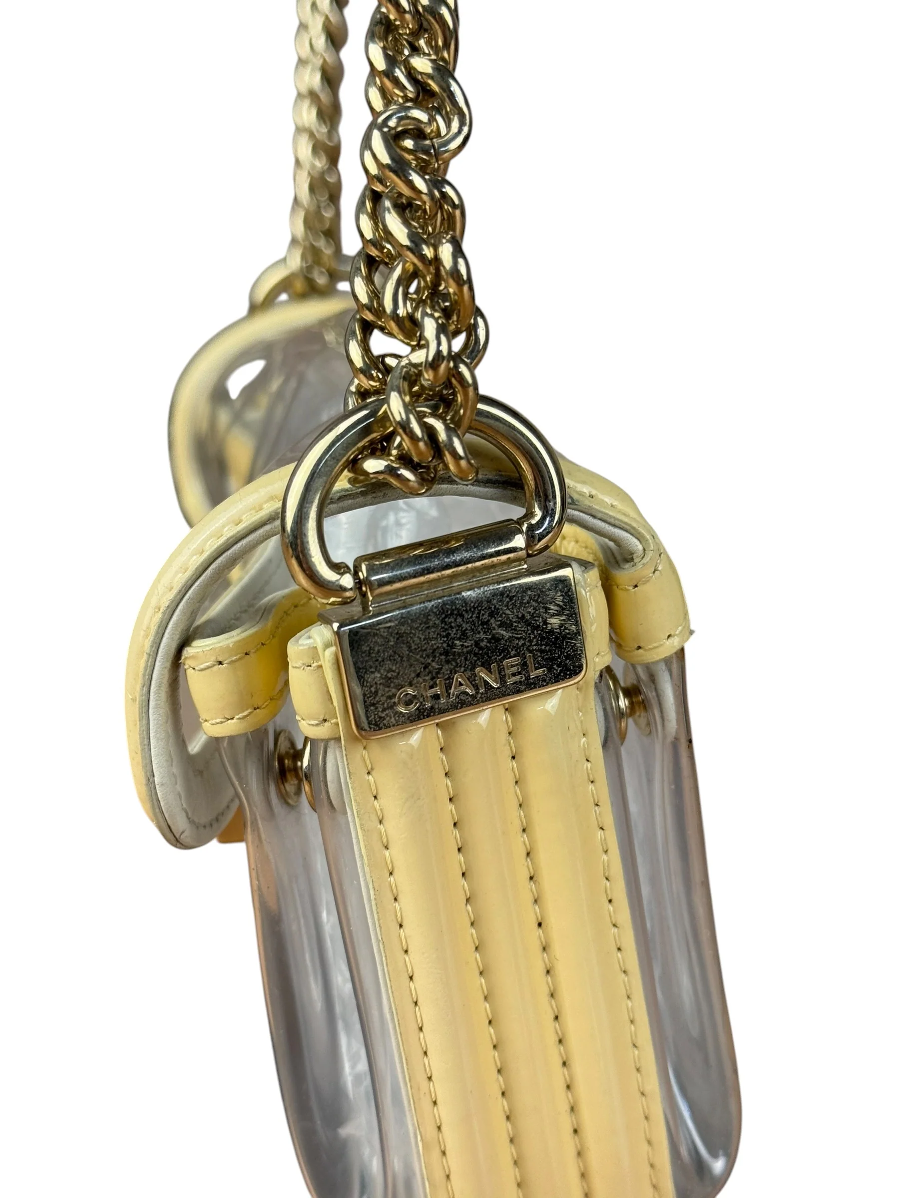 Chanel Yellow Clear PVC Classic Chain Flap Bag 2012 - Image 8