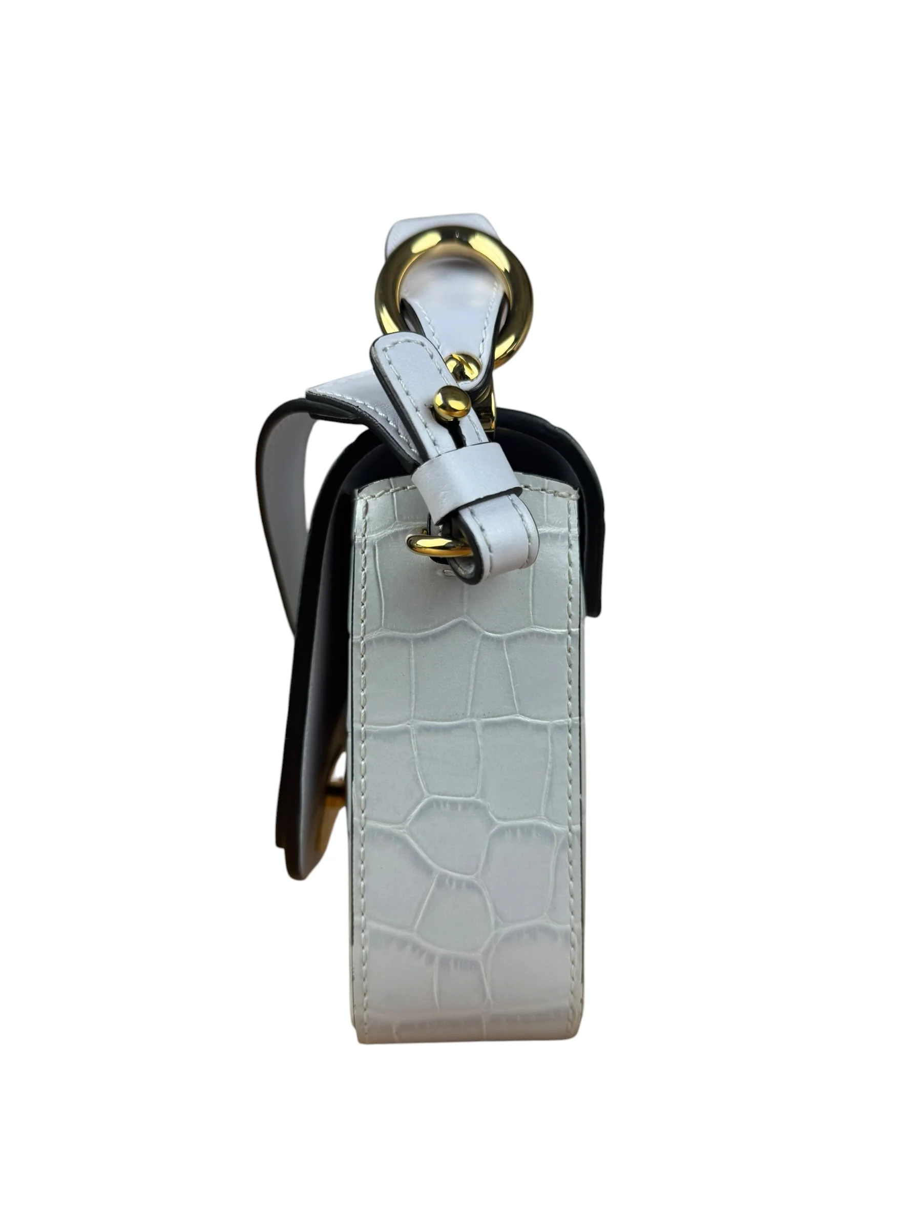 Chloé Mini Grey Croc Embossed C 2Way Bag - Image 6