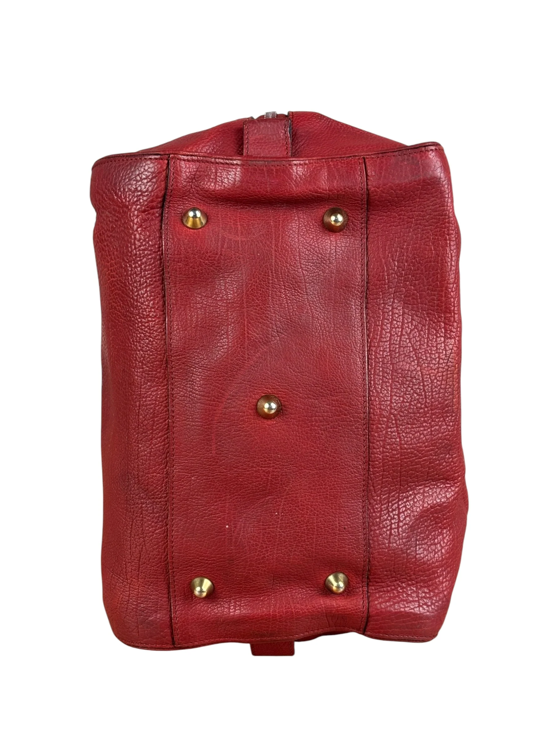 Chloe Red Leather Paddington Medium Satchel Two-Way Bag - Image 13