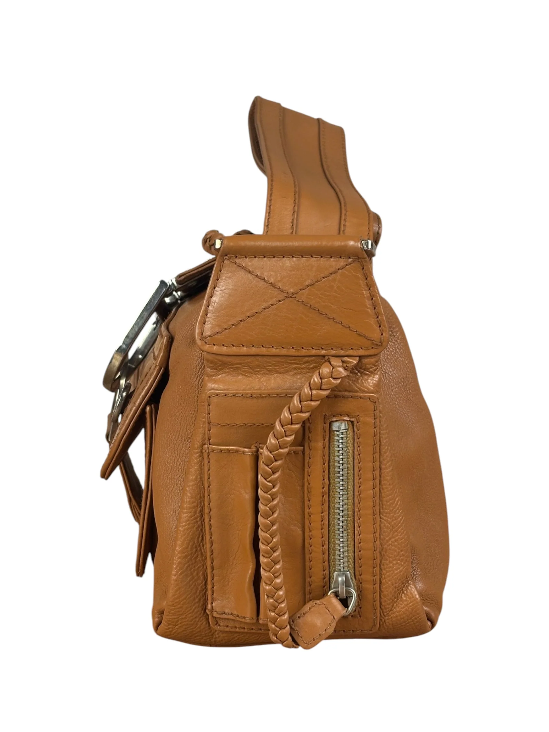 Christian Dior Vintage Tan Brown Leather Flight Medium - Image 14