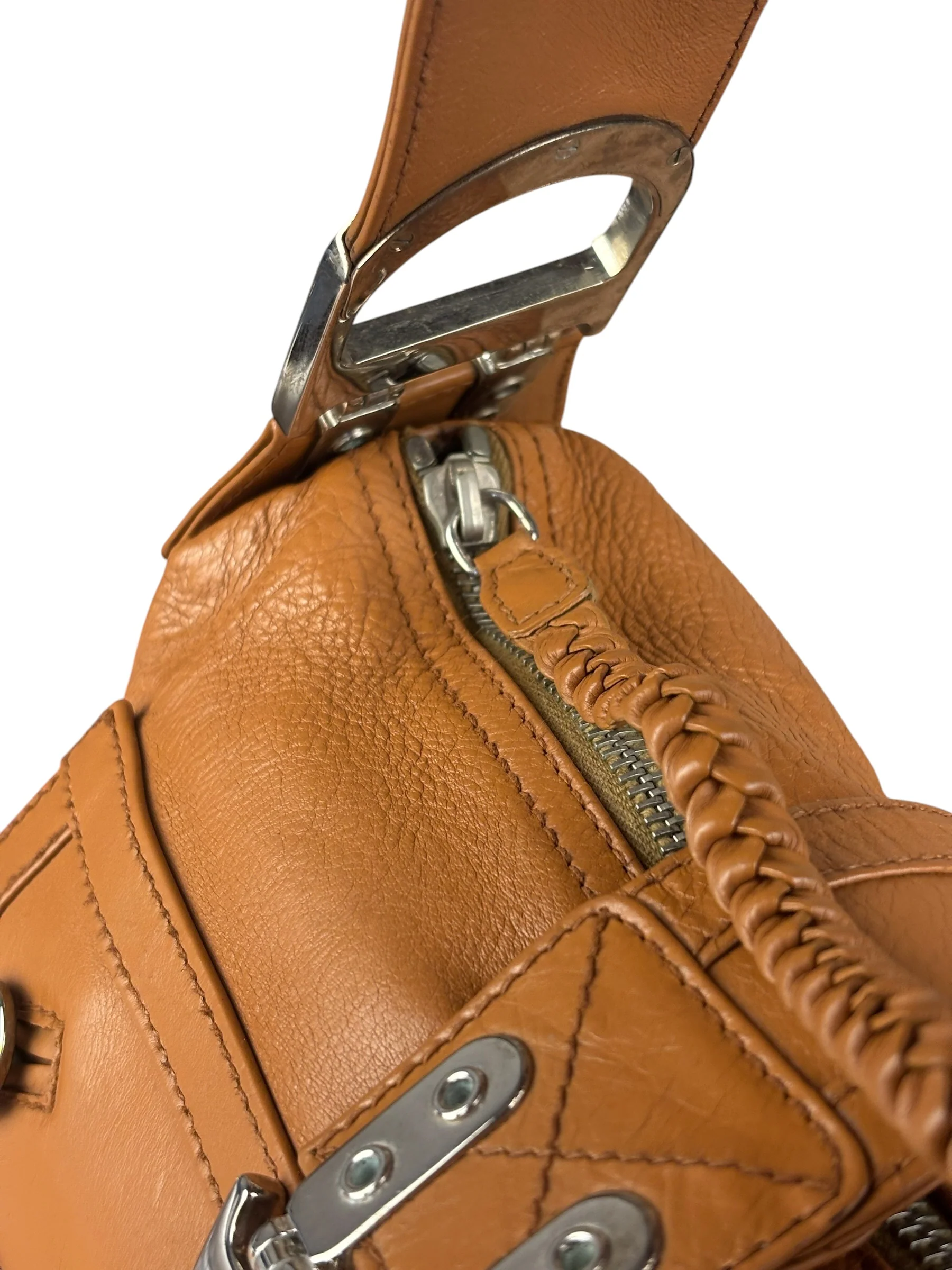 Christian Dior Vintage Tan Brown Leather Flight Medium - Image 5