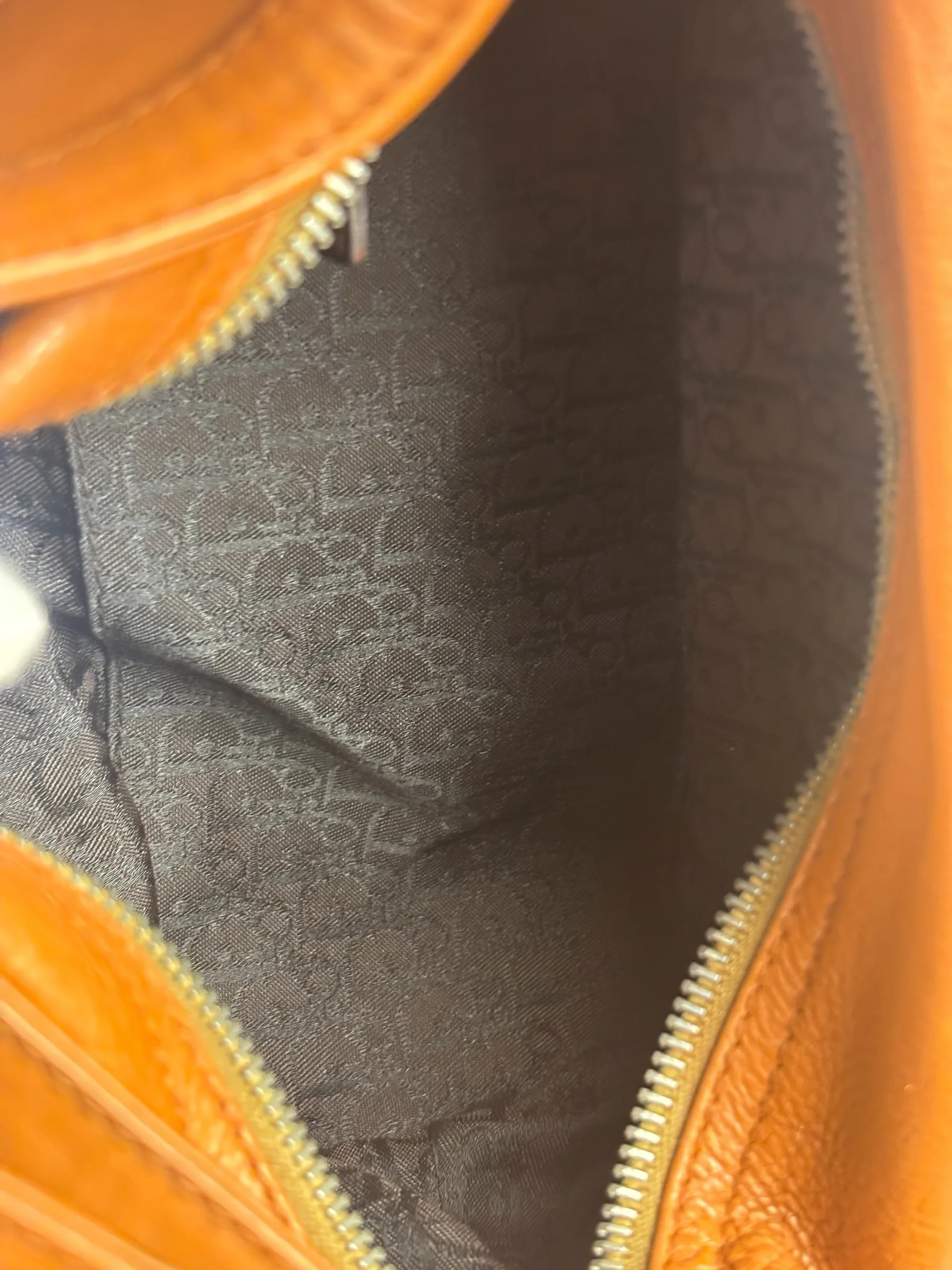 Christian Dior Vintage Tan Brown Leather Flight Medium - Image 6
