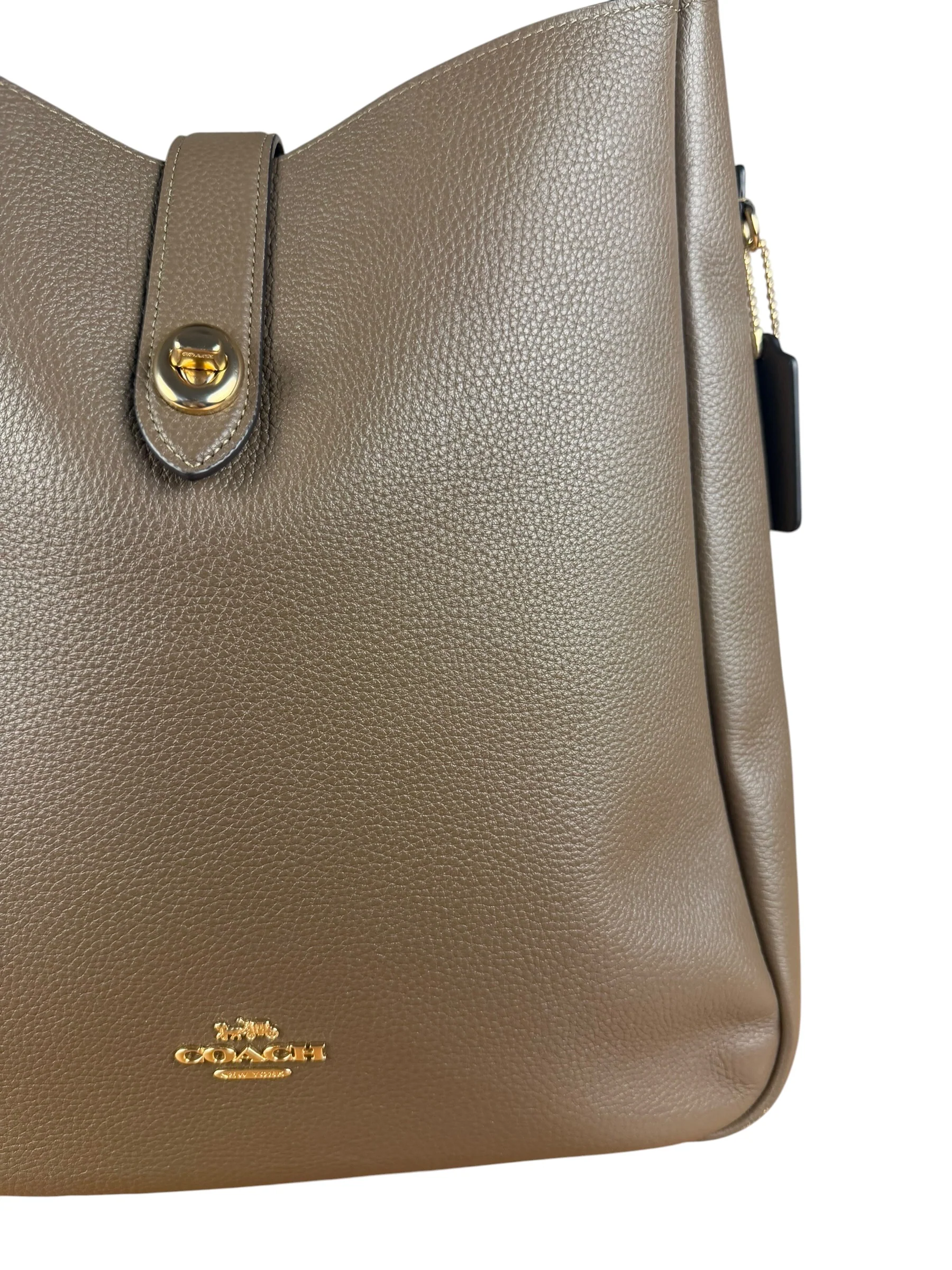 Coach Brown Pebbled Leather Large Hadley Tote - Image 3