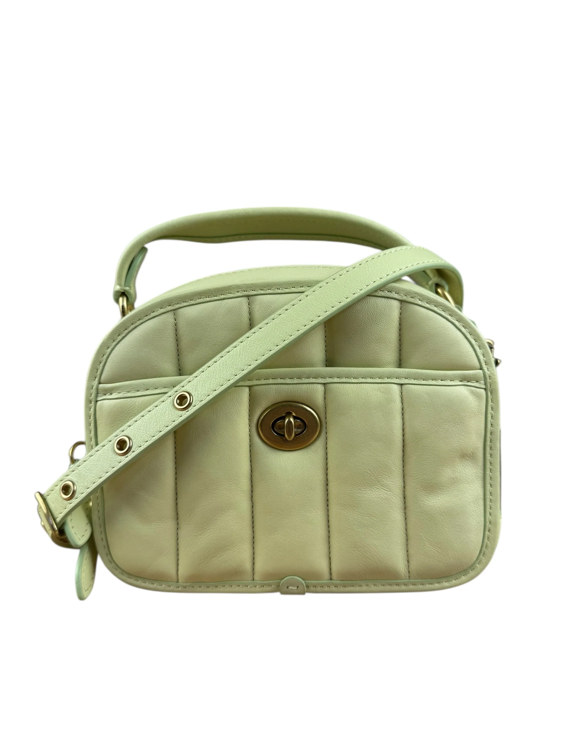 Coach Lime Nappa Leather Top Handle 2Way Bag - Image 3