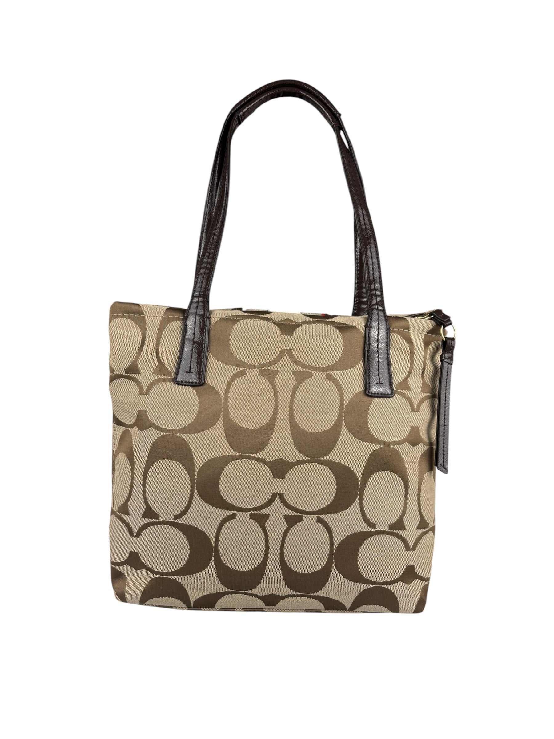 Coach Vintage Leather Trim Signature Multi Stripe Tote Bag - Image 2