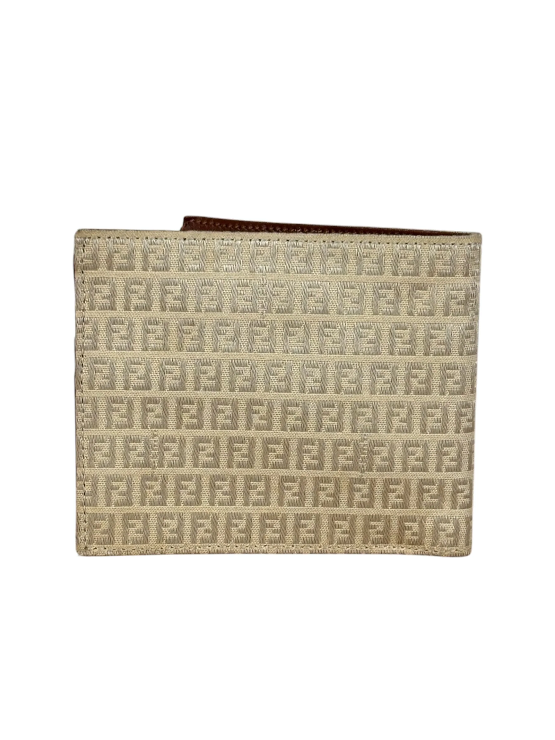 Fendi Beige FF Jacquard Bi-Fold Wallet - Image 2