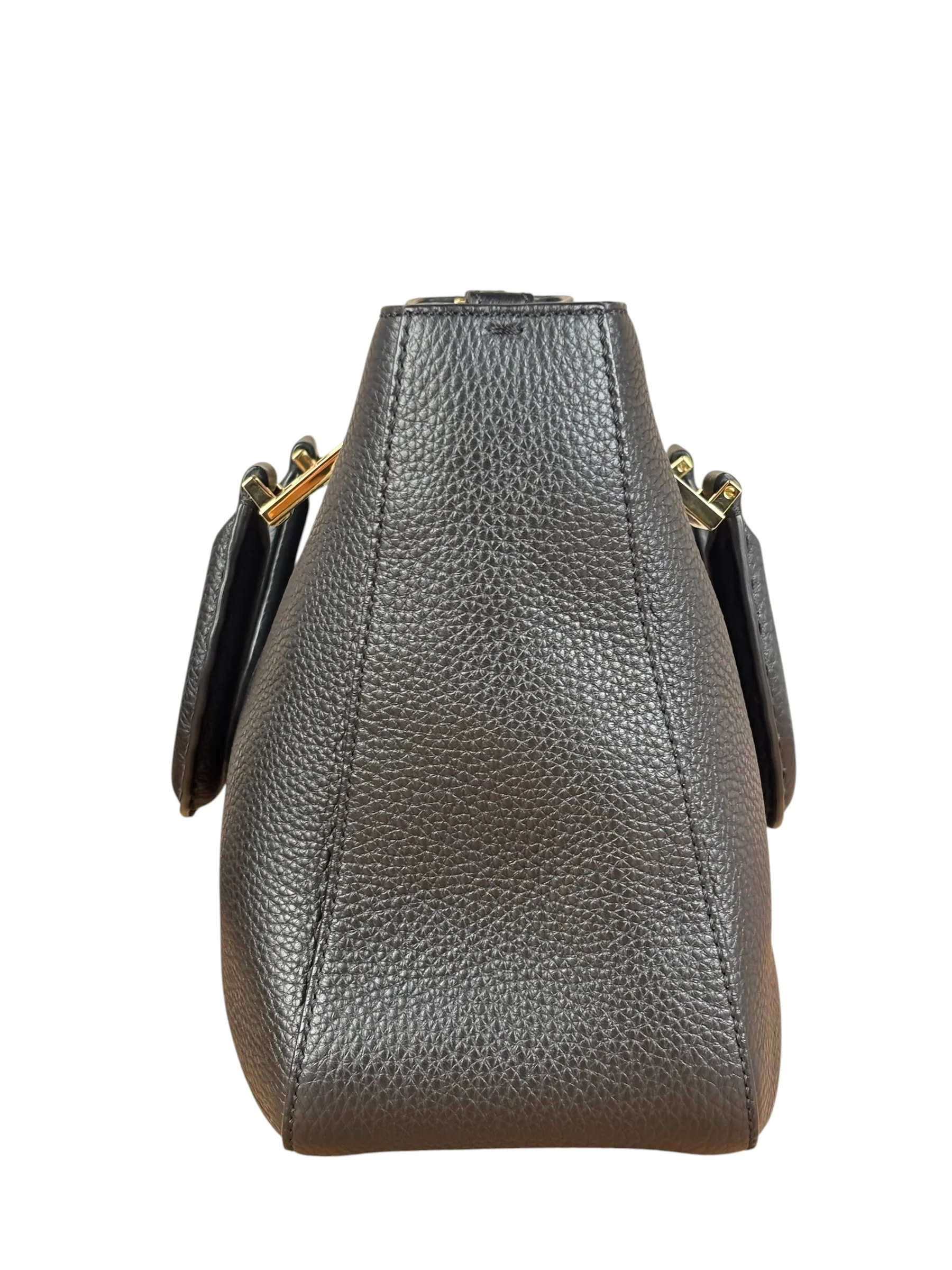 Fendi Black Leather Small FF Tote Two-Way Bag - Image 12