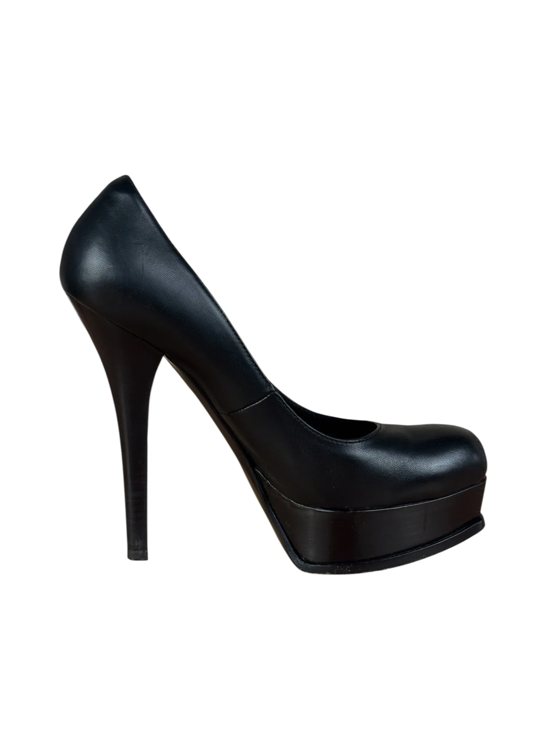 Fendi Black nappa Leather Platform Pumps Fendista Heels - Image 7