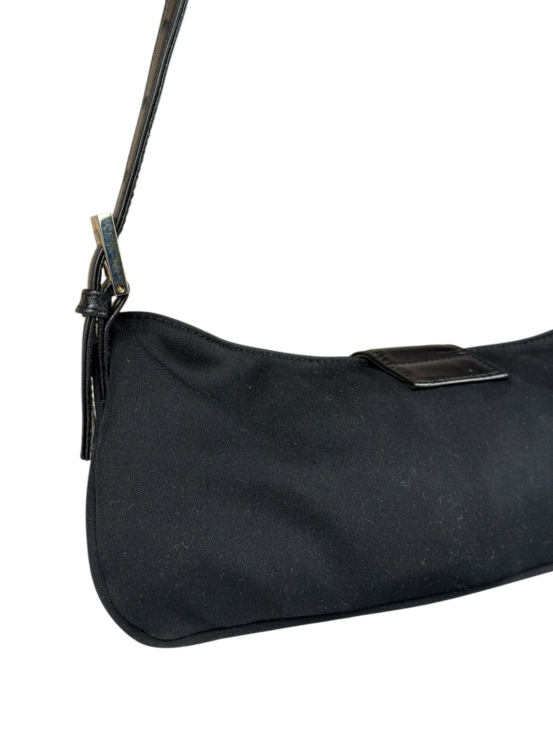 Fendi Black Nylon Mamma Baguette Shoulder Bag - Image 8