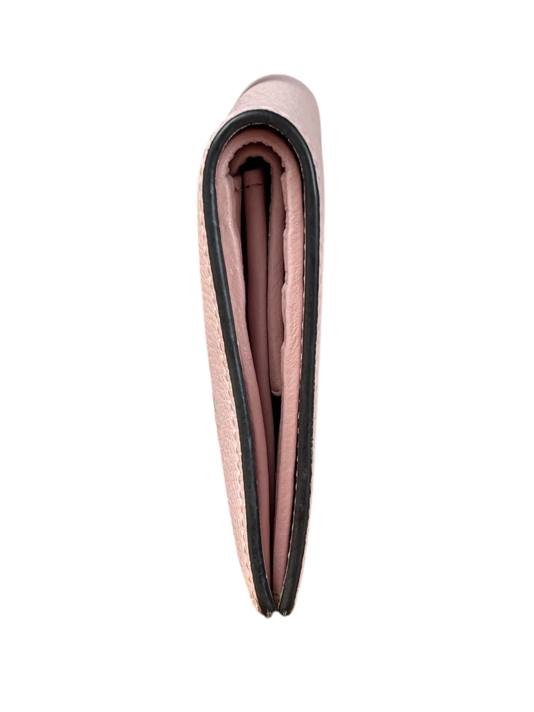 Fendi Light Pink Leather F Logo Snap Wallet - Image 5
