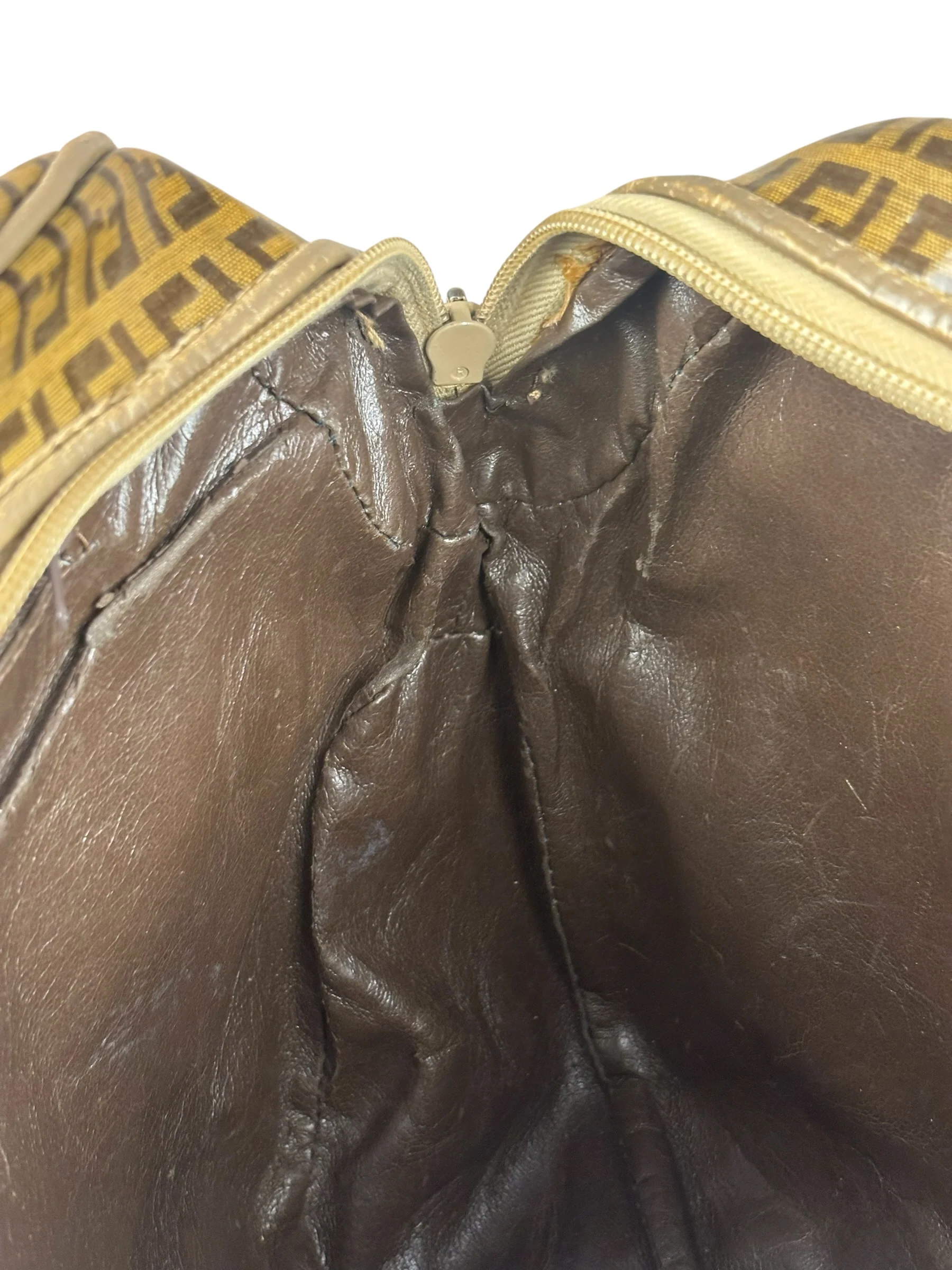 Fendi Vintage FF Brown PVC Handbag - Image 5