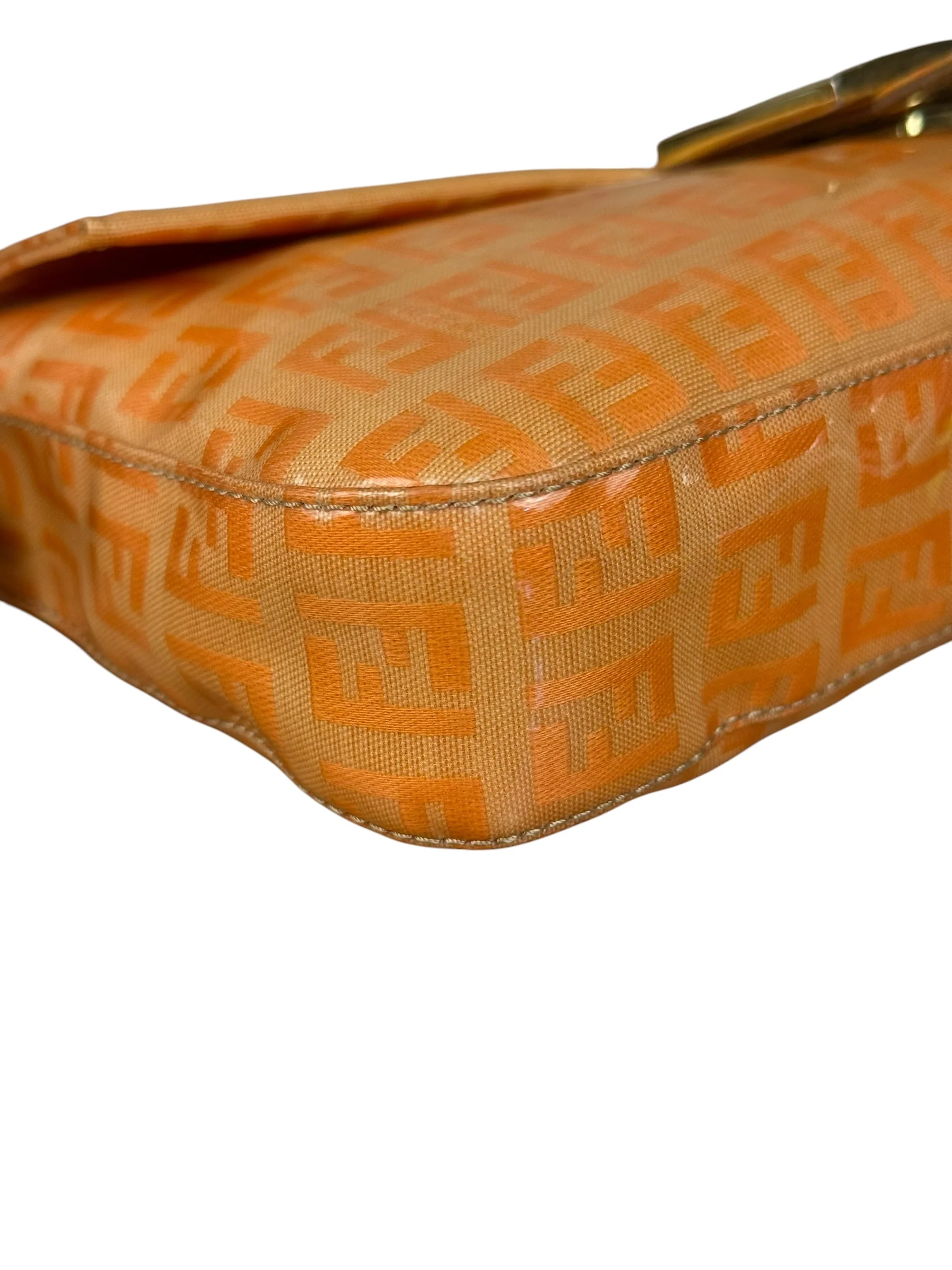 Fendi Vintage Orange Zucca Mamma FF Monogram Baguette - Image 13