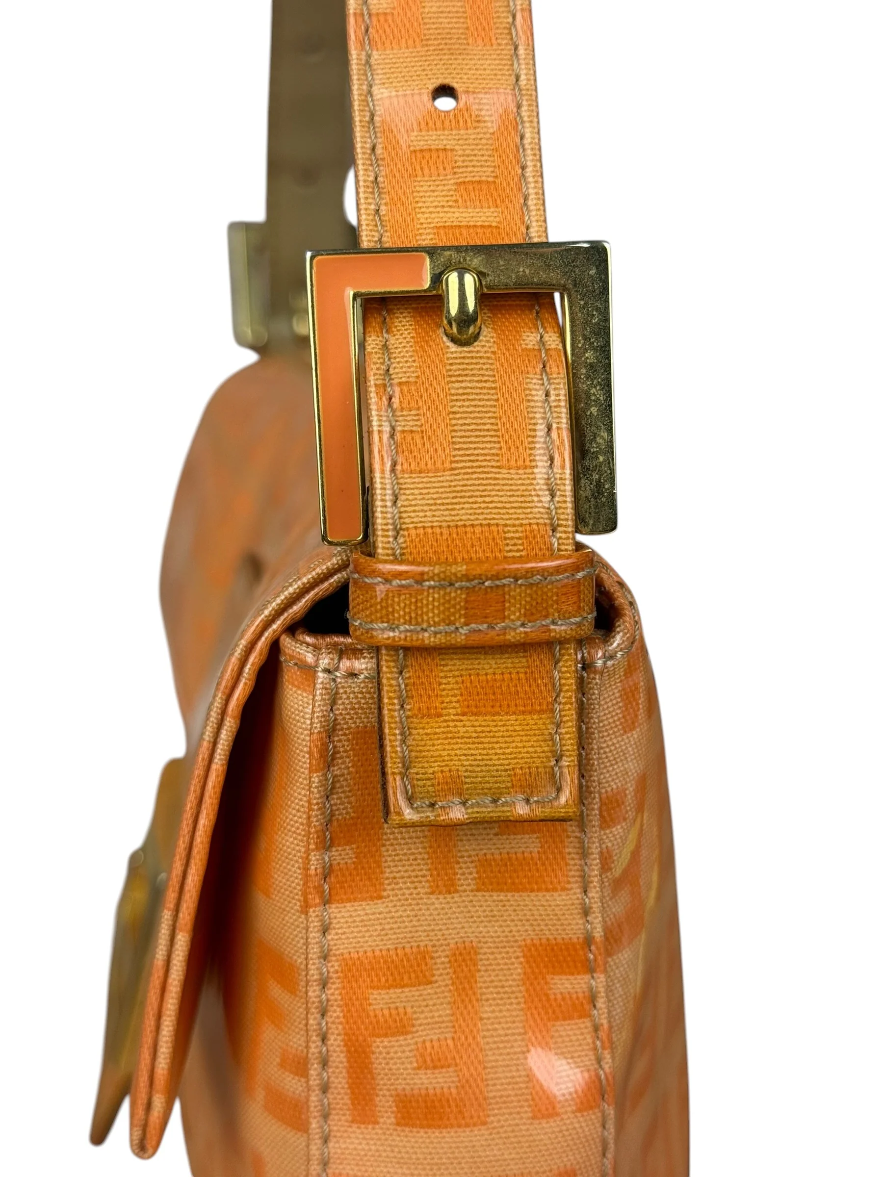 Fendi Vintage Orange Zucca Mamma FF Monogram Baguette - Image 7