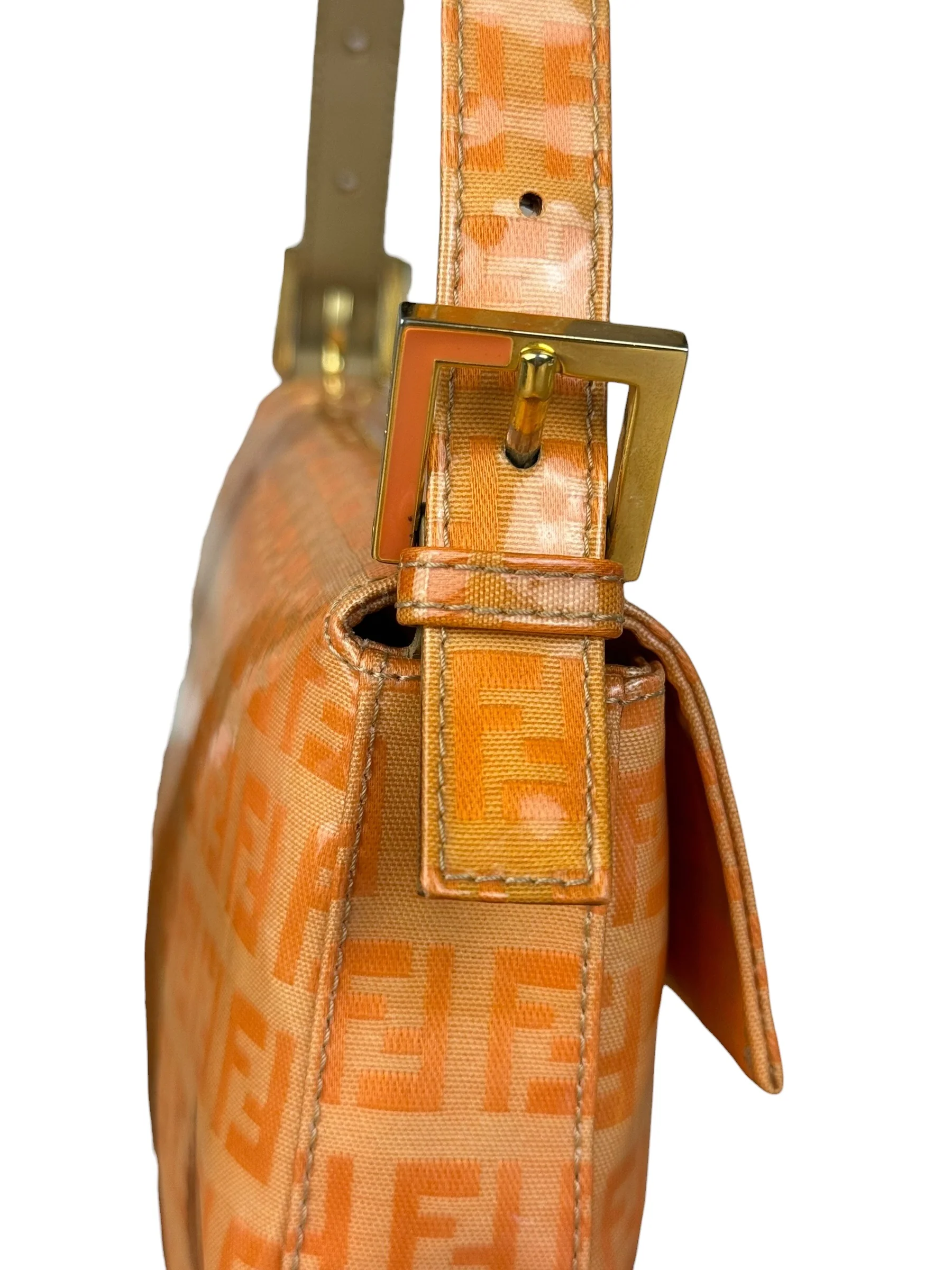 Fendi Vintage Orange Zucca Mamma FF Monogram Baguette - Image 9