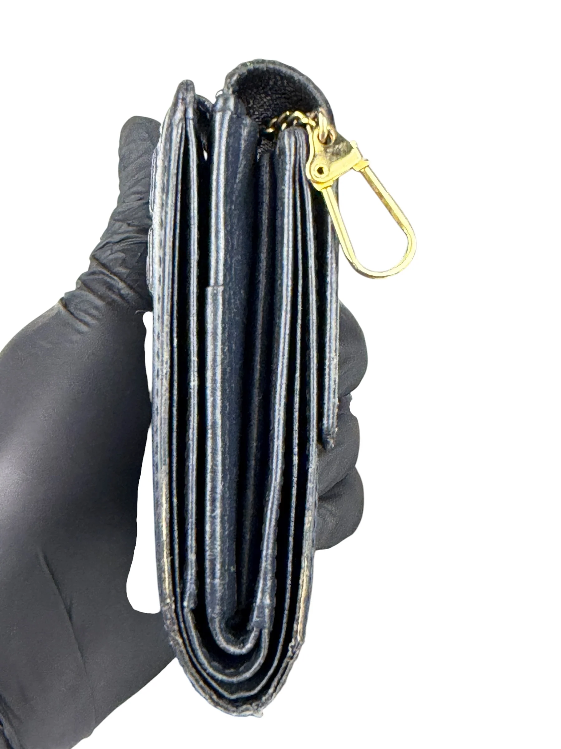 Givenchy Vintage Navy Blue Leather Compact Emblem Wallet 4G - Image 3
