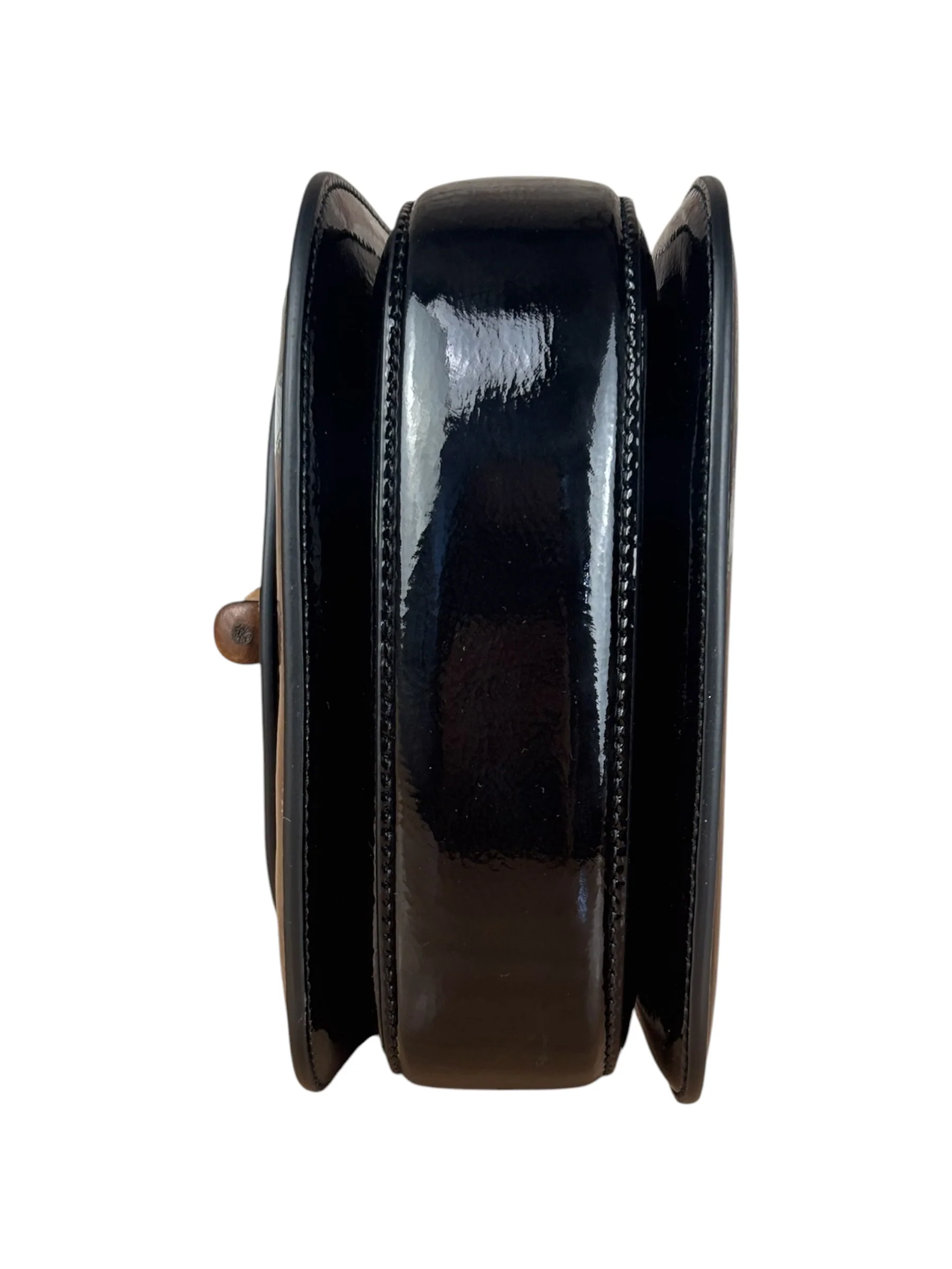Gucci Bamboo Mini Top Handle Patent Leather Black - Image 8