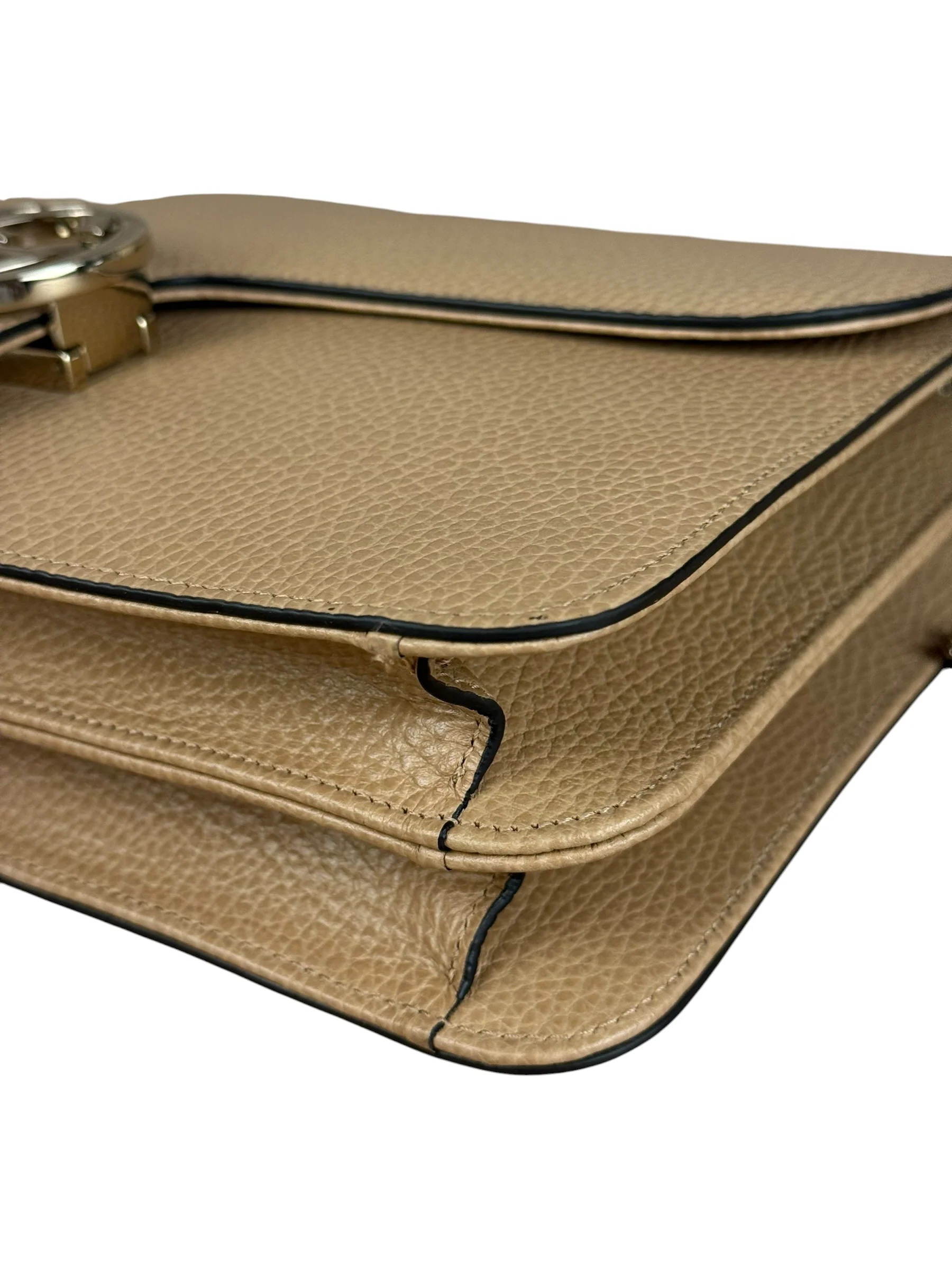 Gucci Beige Leather Medium GG Dollar Chain Shoulder Bag - Image 10