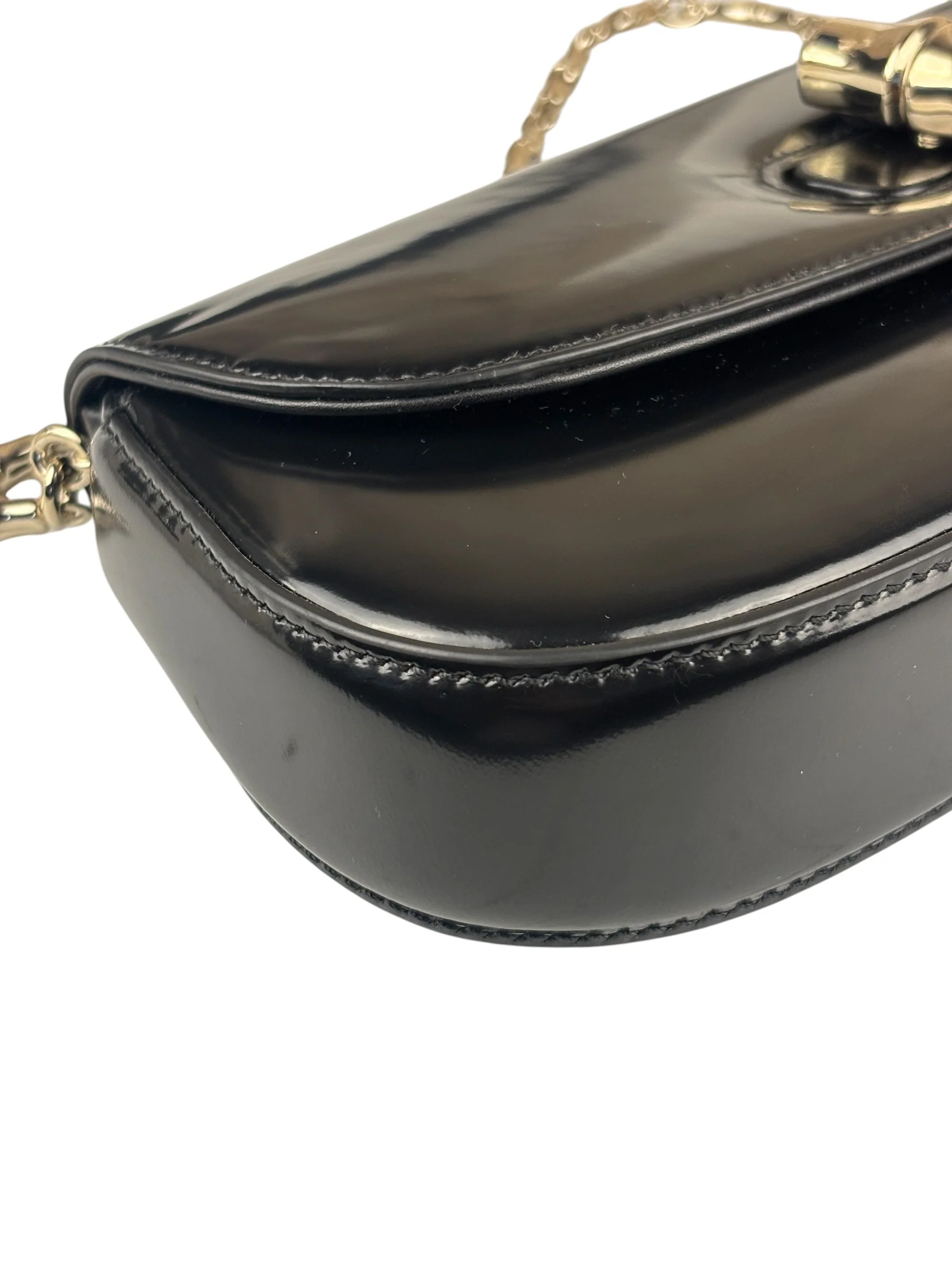 Gucci Black Leather Bamboo Night Small Clutch/Pochette - Image 11