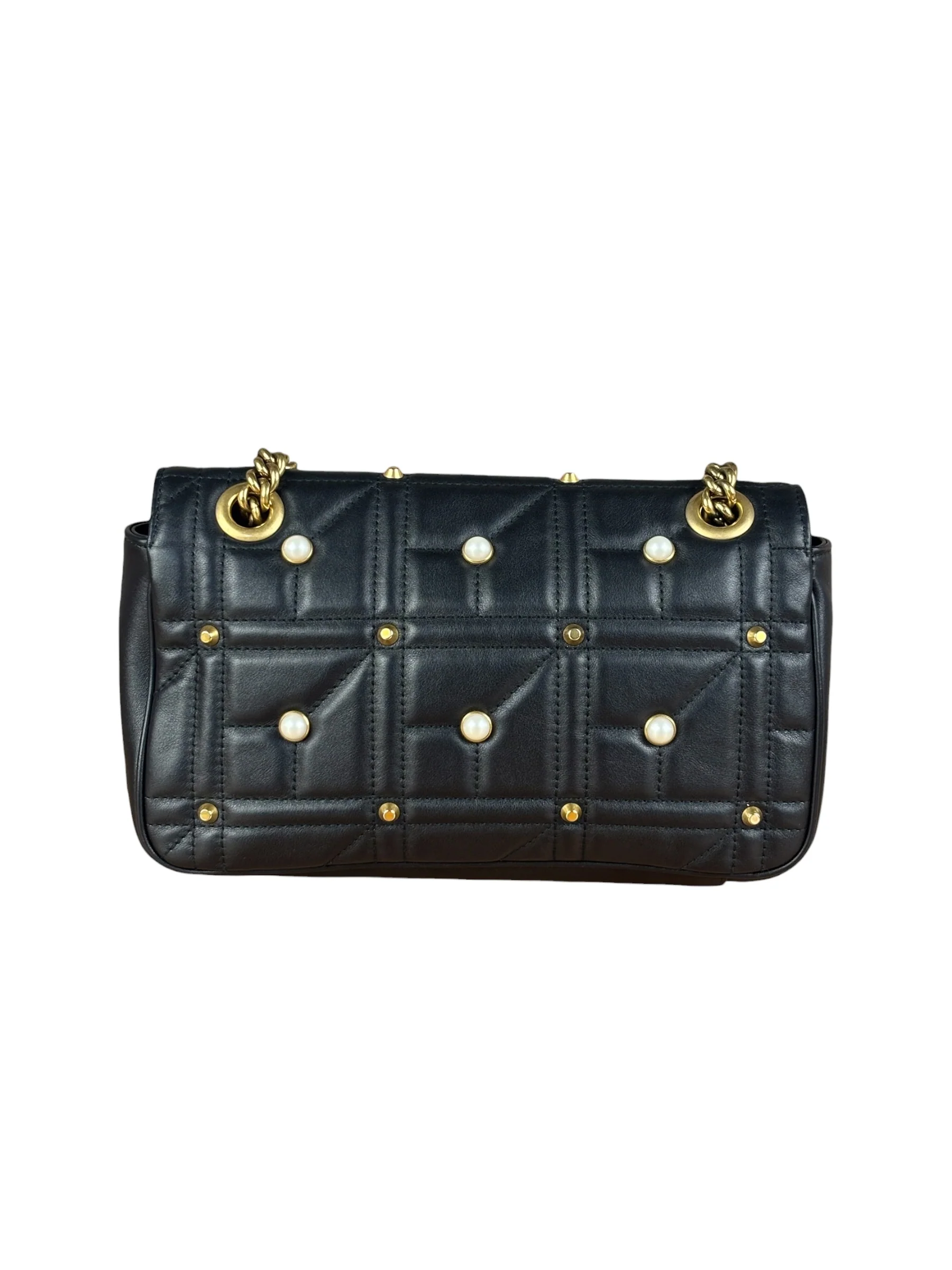 Gucci Black Pearly GG Marmont Flap Bag - Image 4