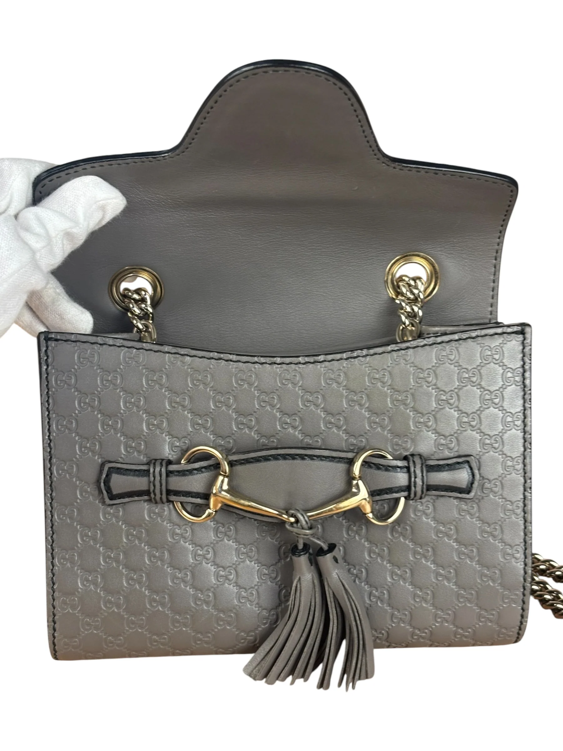 Gucci Emily GG Micro Shoulder Bag Grey - Image 5