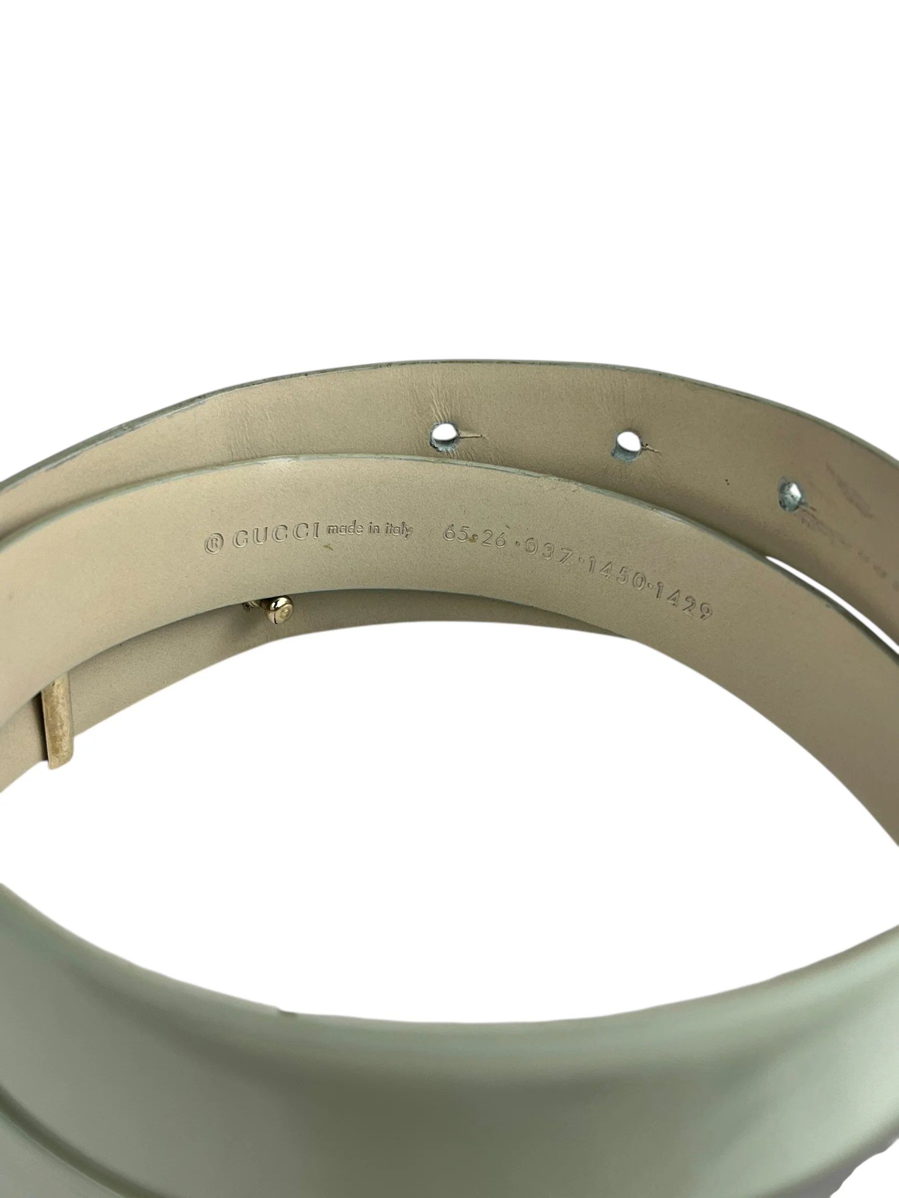 Gucci G Logo Thin Leather Mint Belt - Image 11