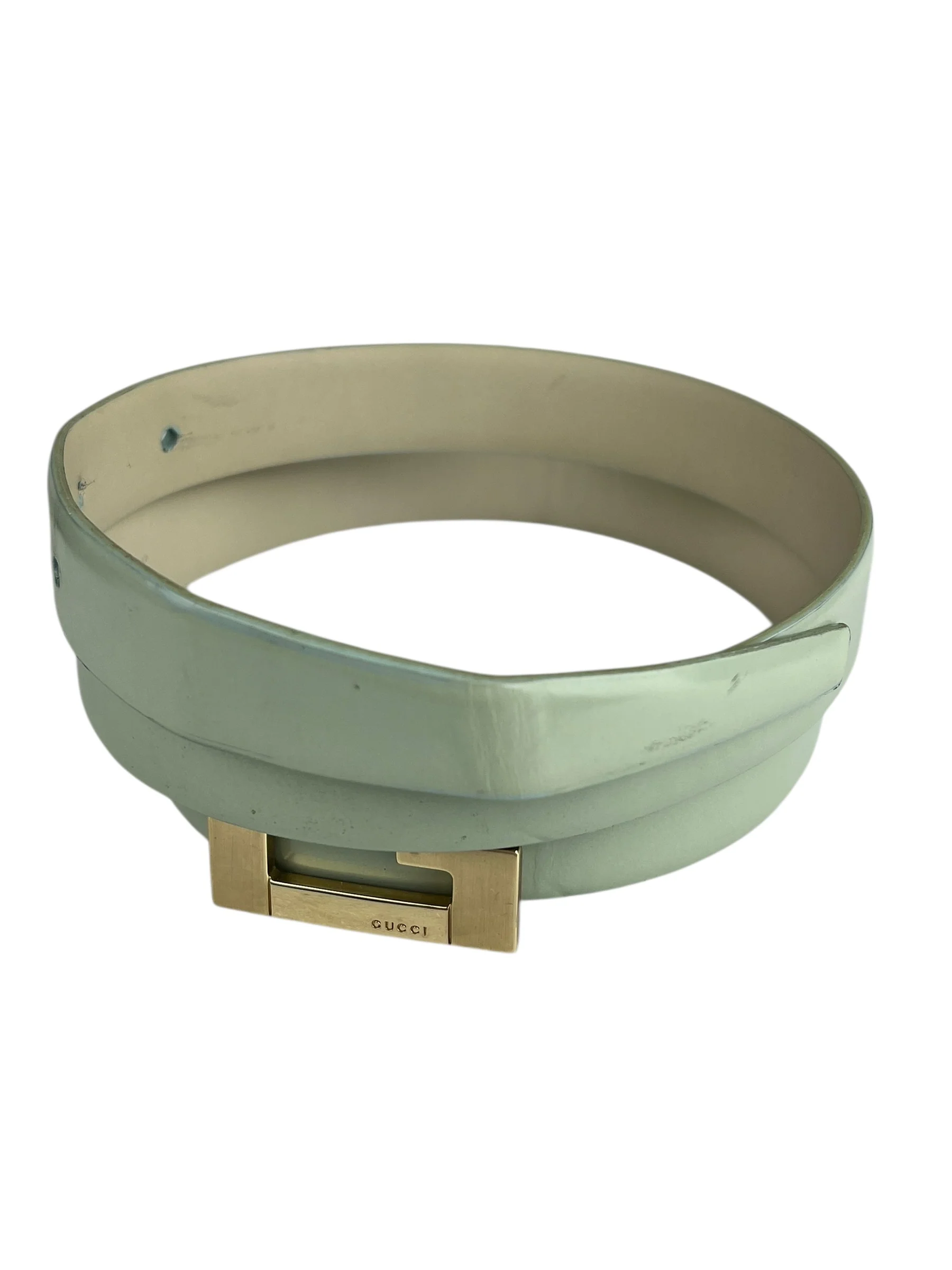 Gucci G Logo Thin Leather Mint Belt - Image 7