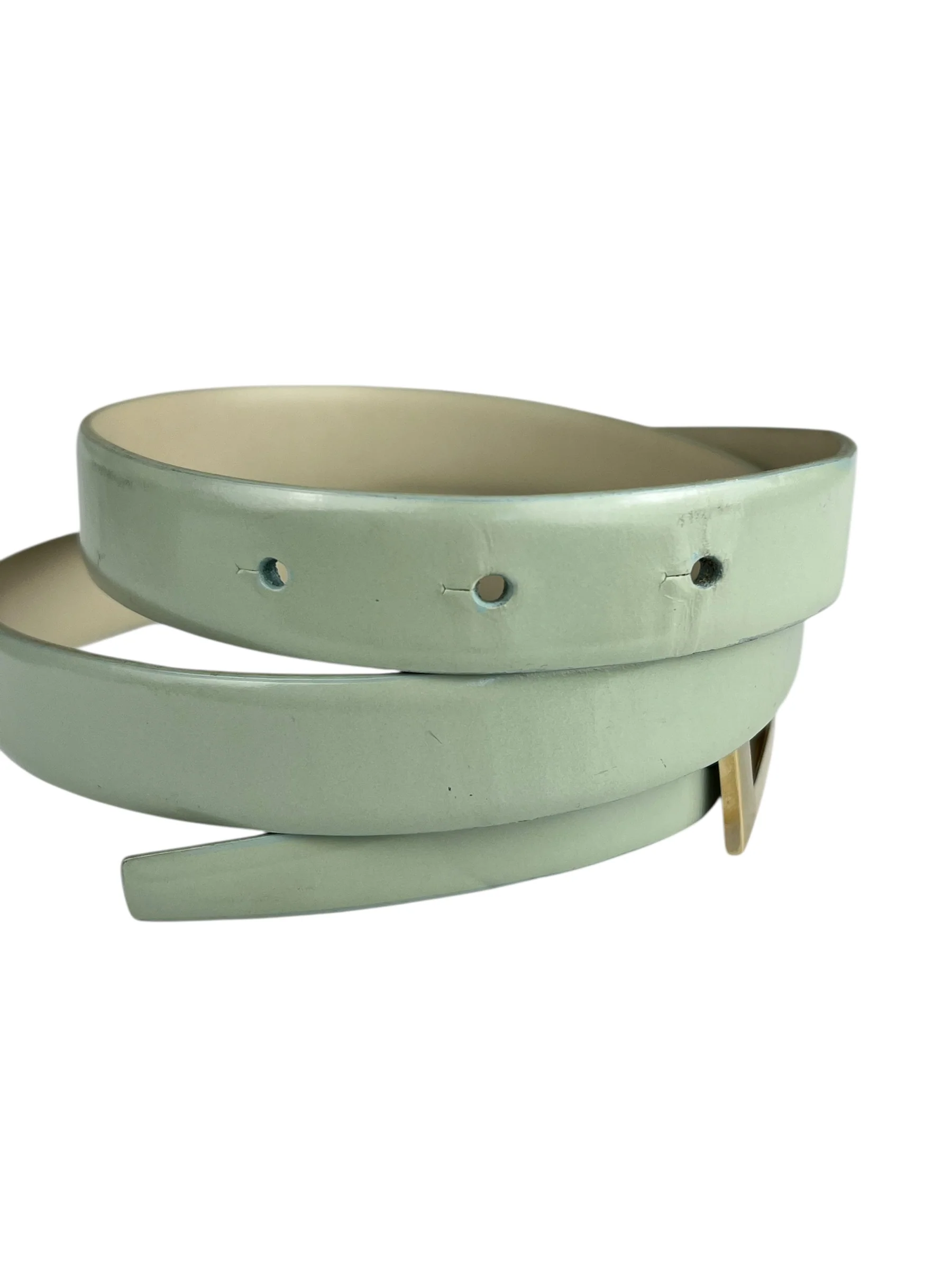Gucci G Logo Thin Leather Mint Belt - Image 8