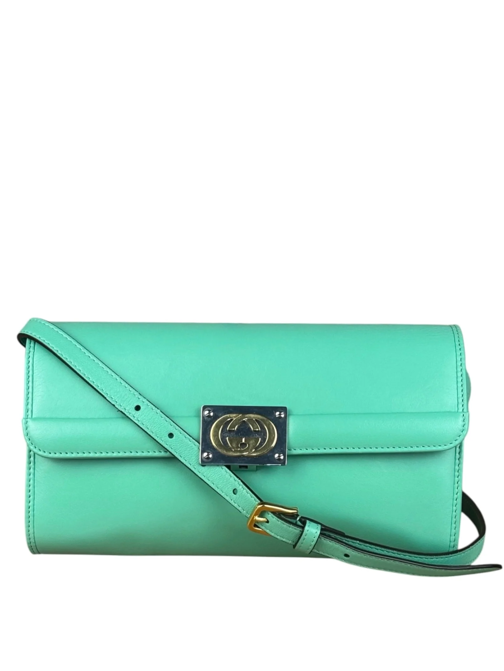 Gucci GG Green Matisse Leather Flap Shoulder Bag