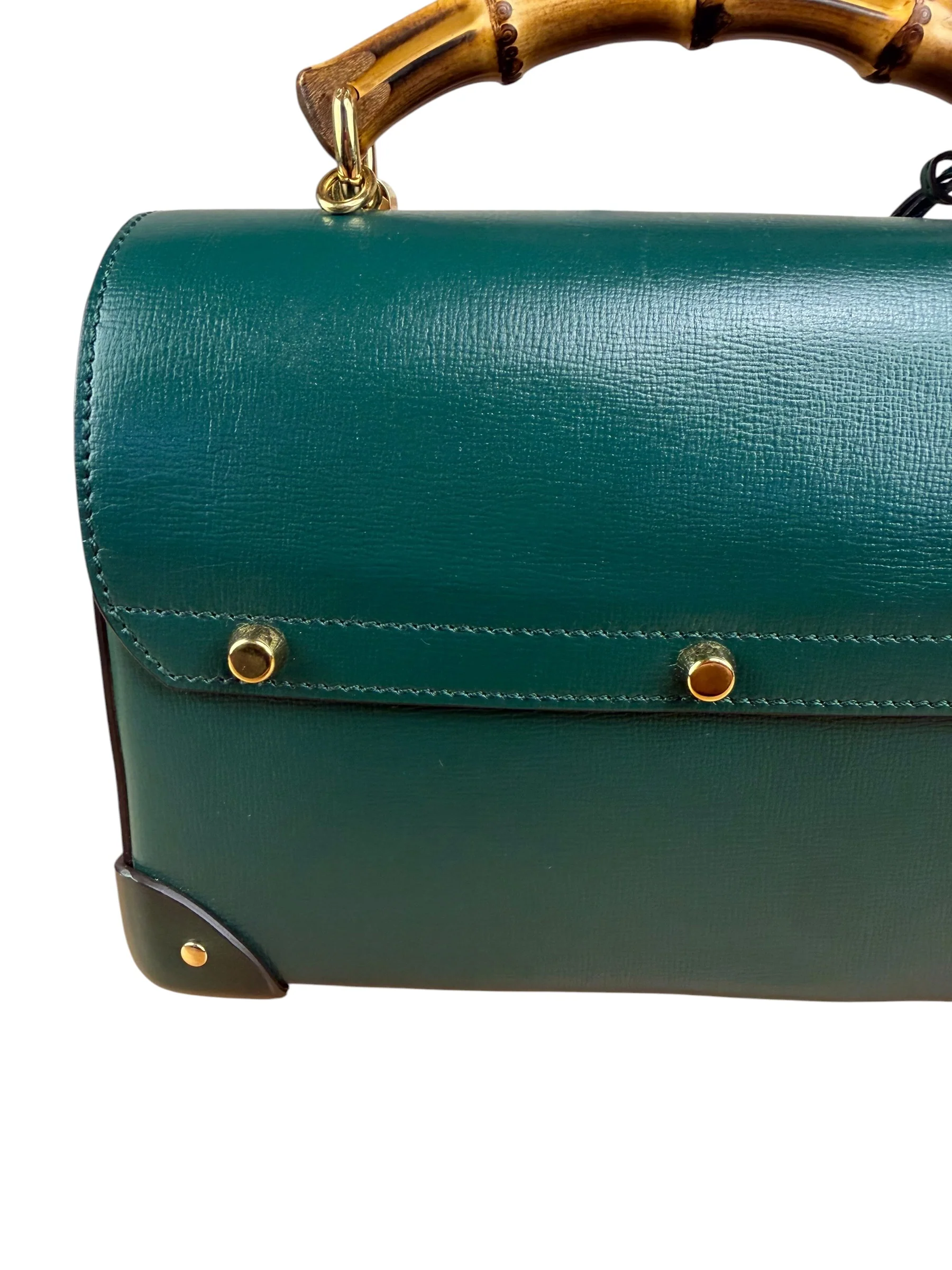 Gucci Green Padlock Bamboo Handle Handbag - Image 15
