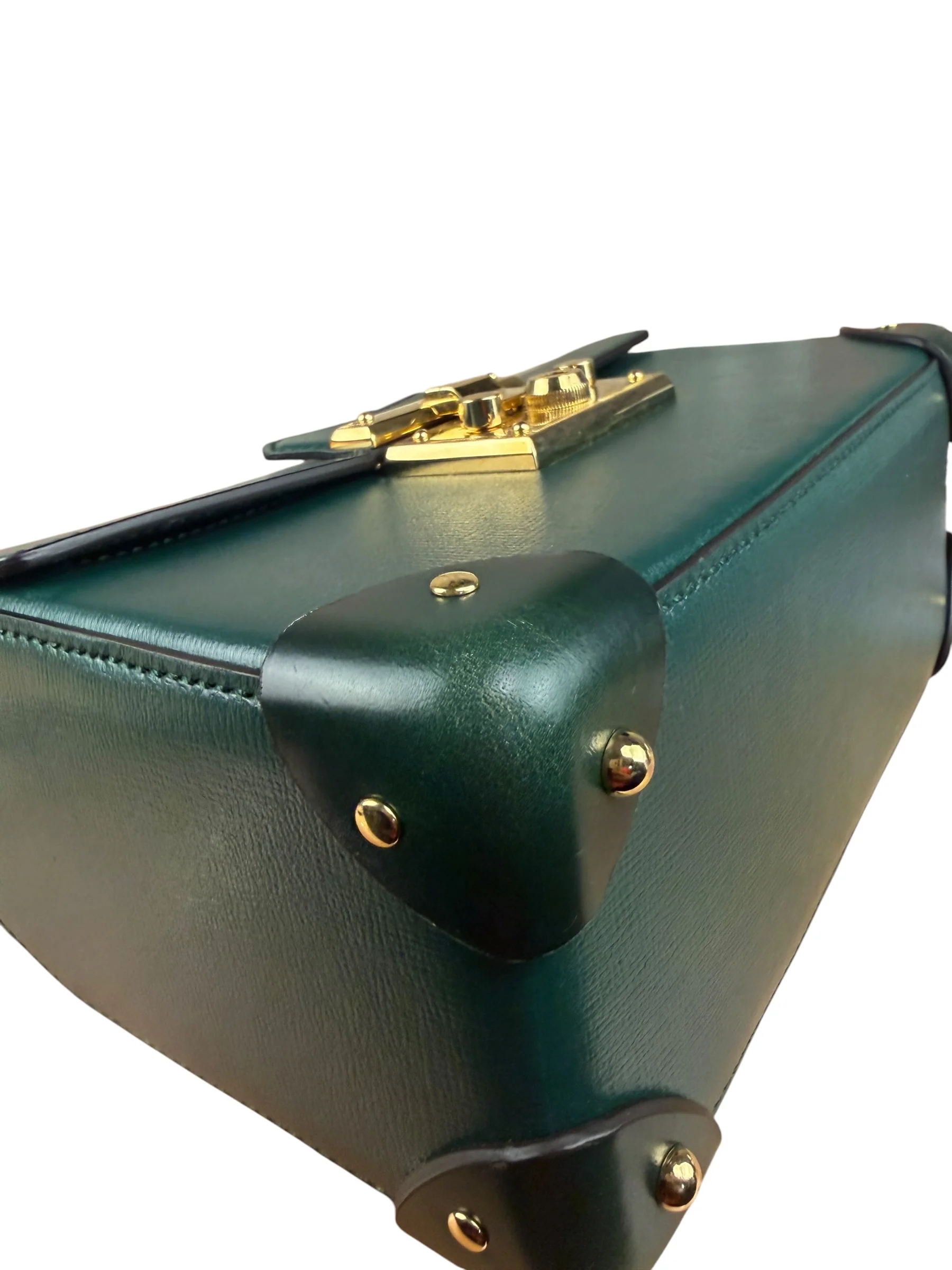 Gucci Green Padlock Bamboo Handle Handbag - Image 16