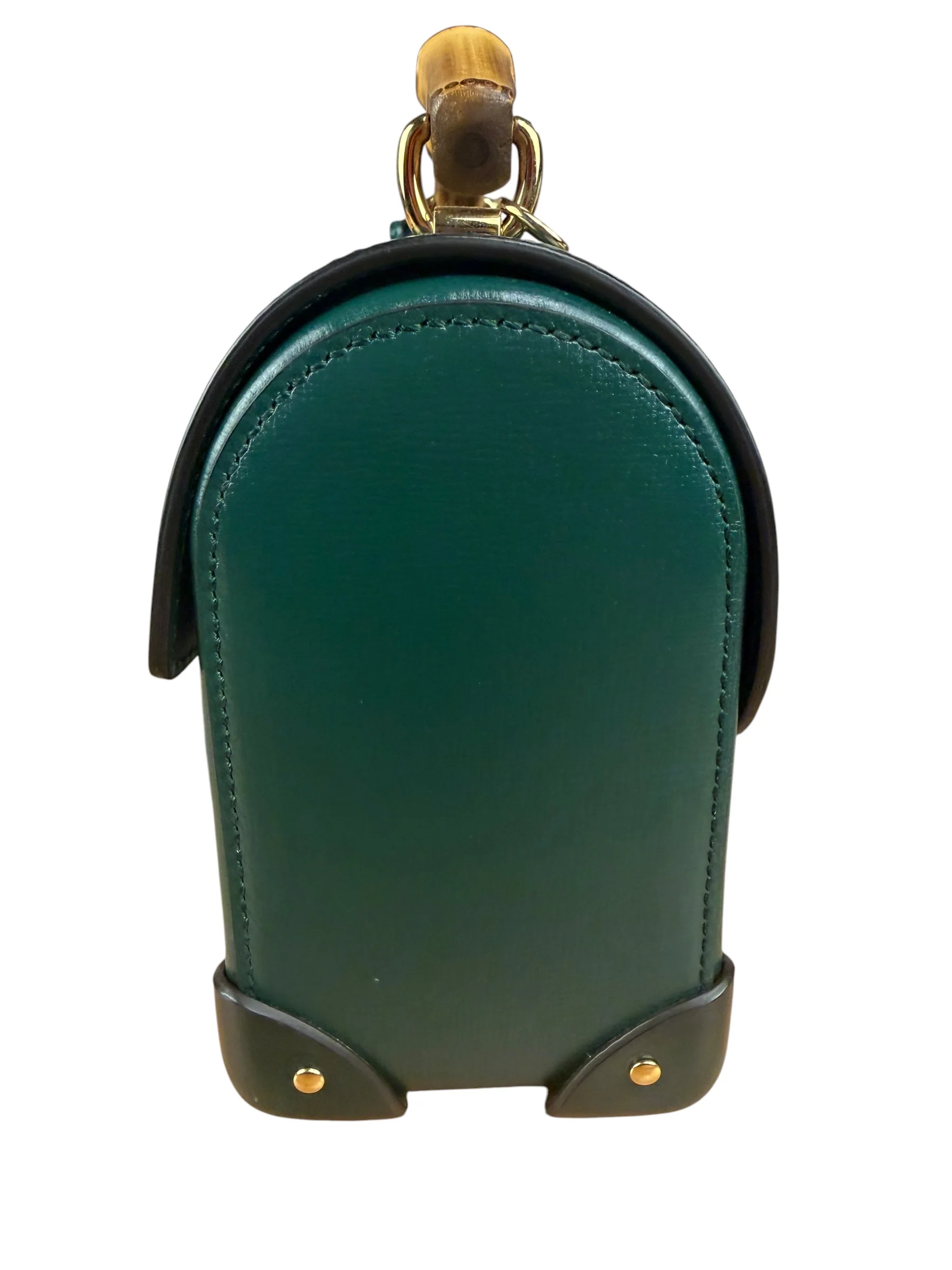 Gucci Green Padlock Bamboo Handle Handbag - Image 7