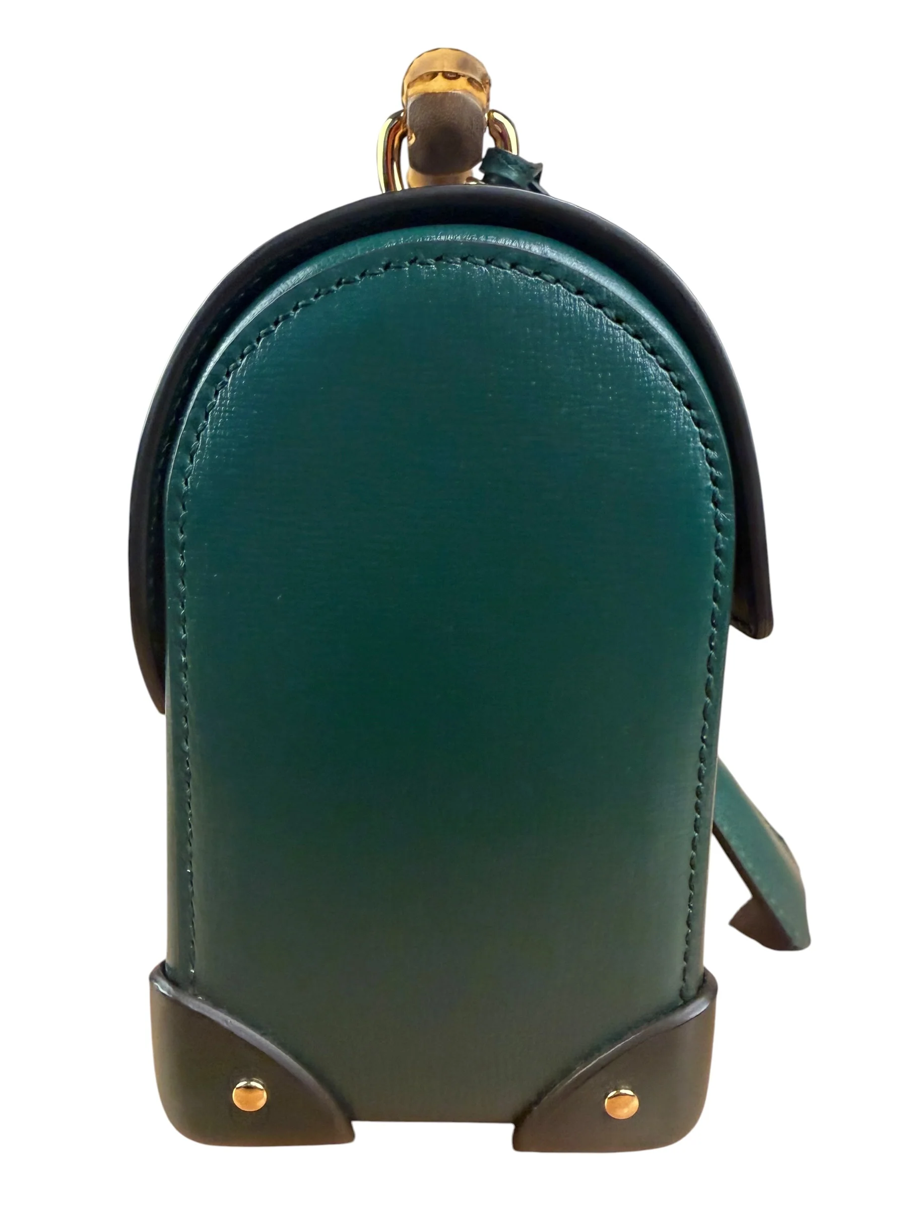 Gucci Green Padlock Bamboo Handle Handbag - Image 9