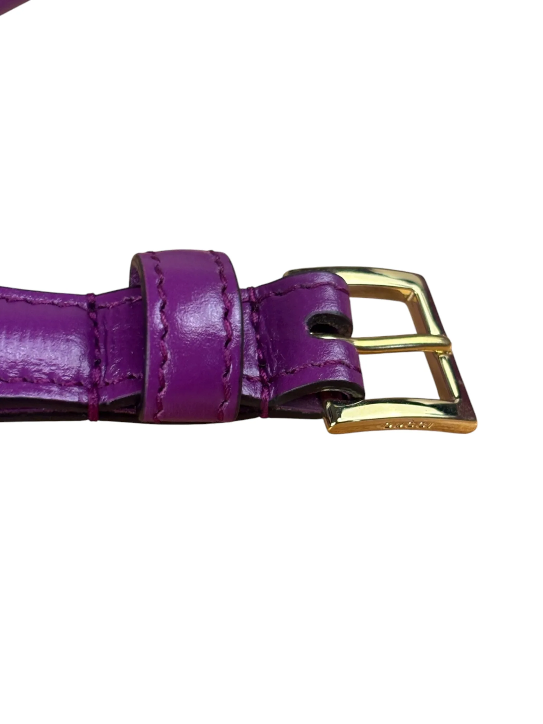 Gucci Purple Thin Leather Horsebit Belt - Image 7